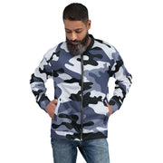 Camo Bomber Jacket | Unisex | Light Blue Camouflage Camo Colors