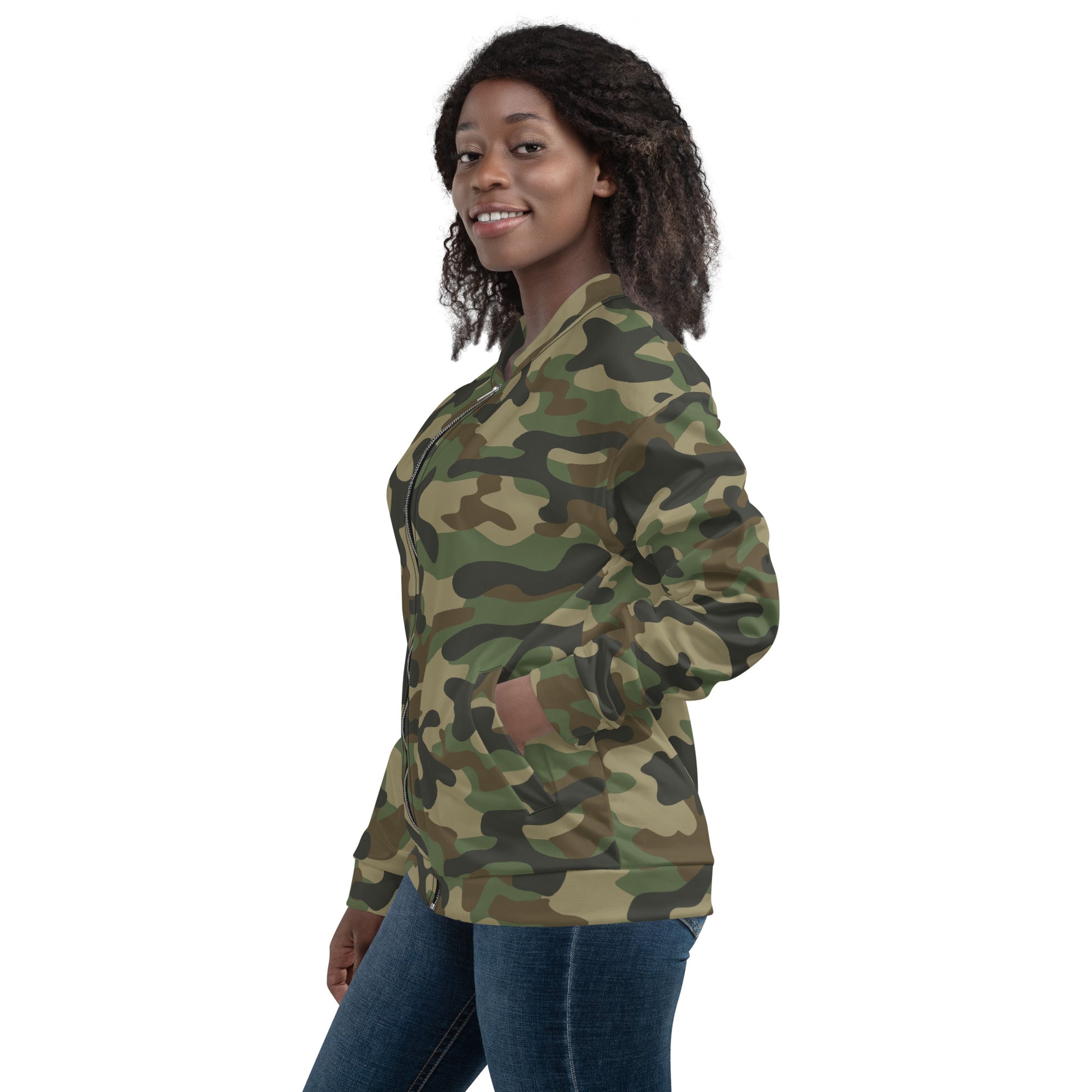 Camo Bomber Jacket | Unisex | Military Brown Camouflage Camo Colors