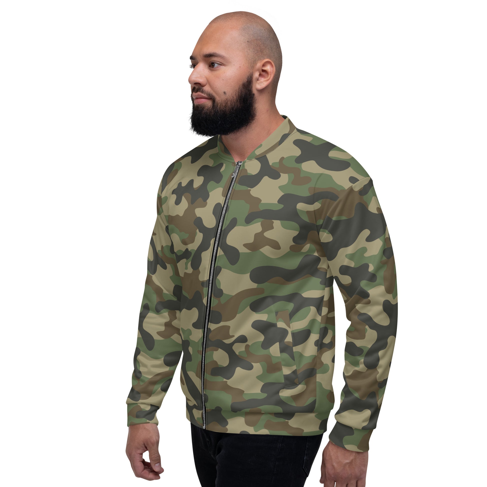 Camo Bomber Jacket | Unisex | Military Brown Camouflage Camo Colors