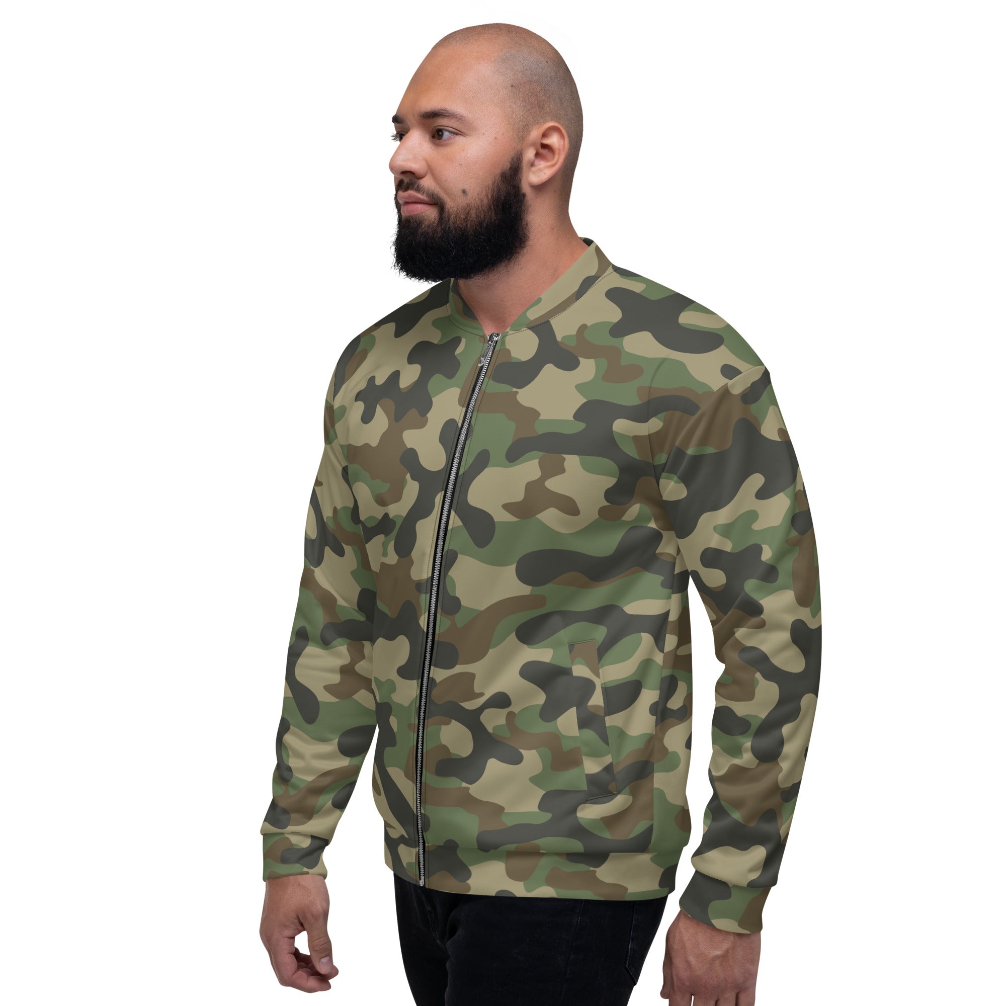 Camo Bomber Jacket | Unisex | Military Brown Camouflage Camo Colors