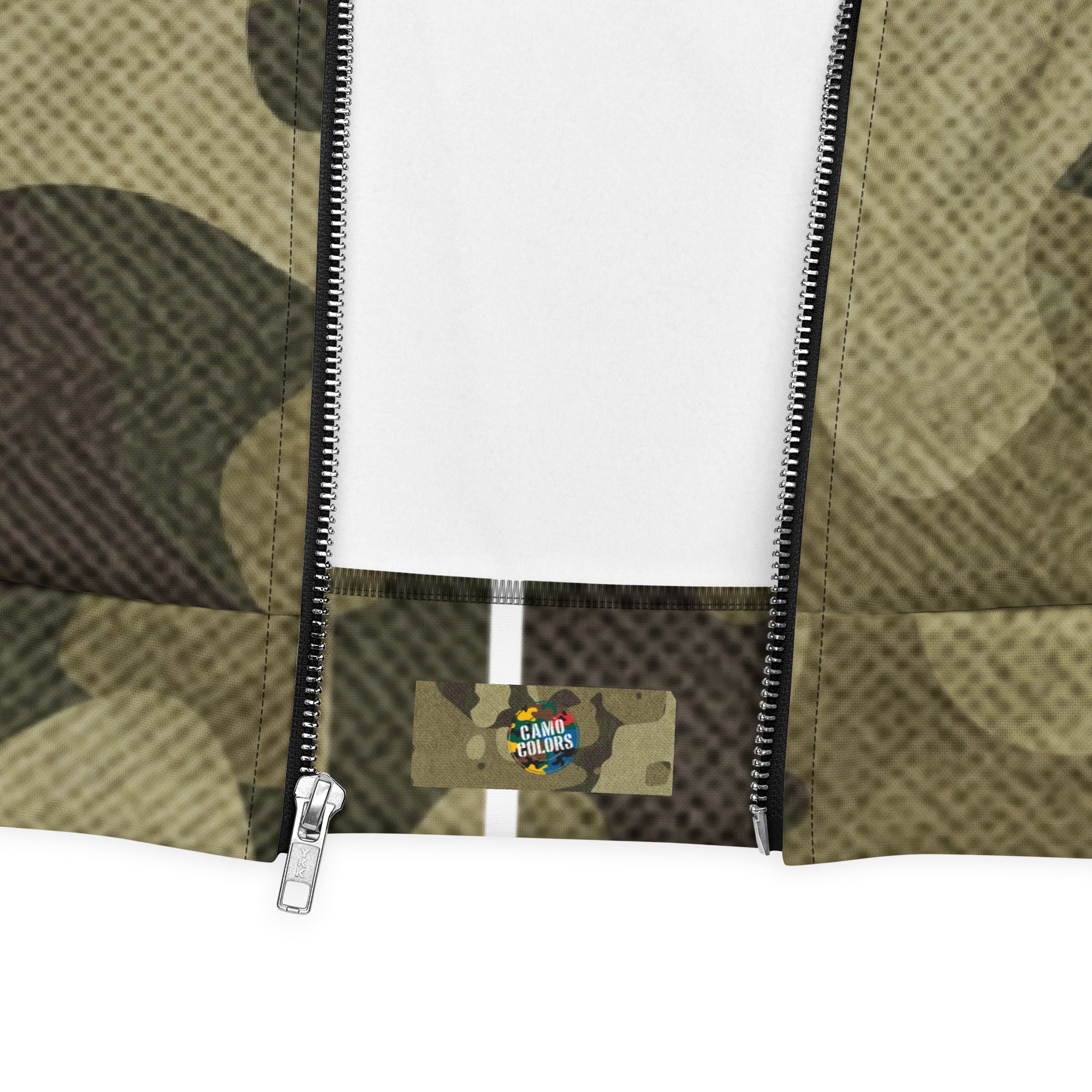 Camo Bomber Jacket | Unisex | Green Fabric Camouflage Camo Colors