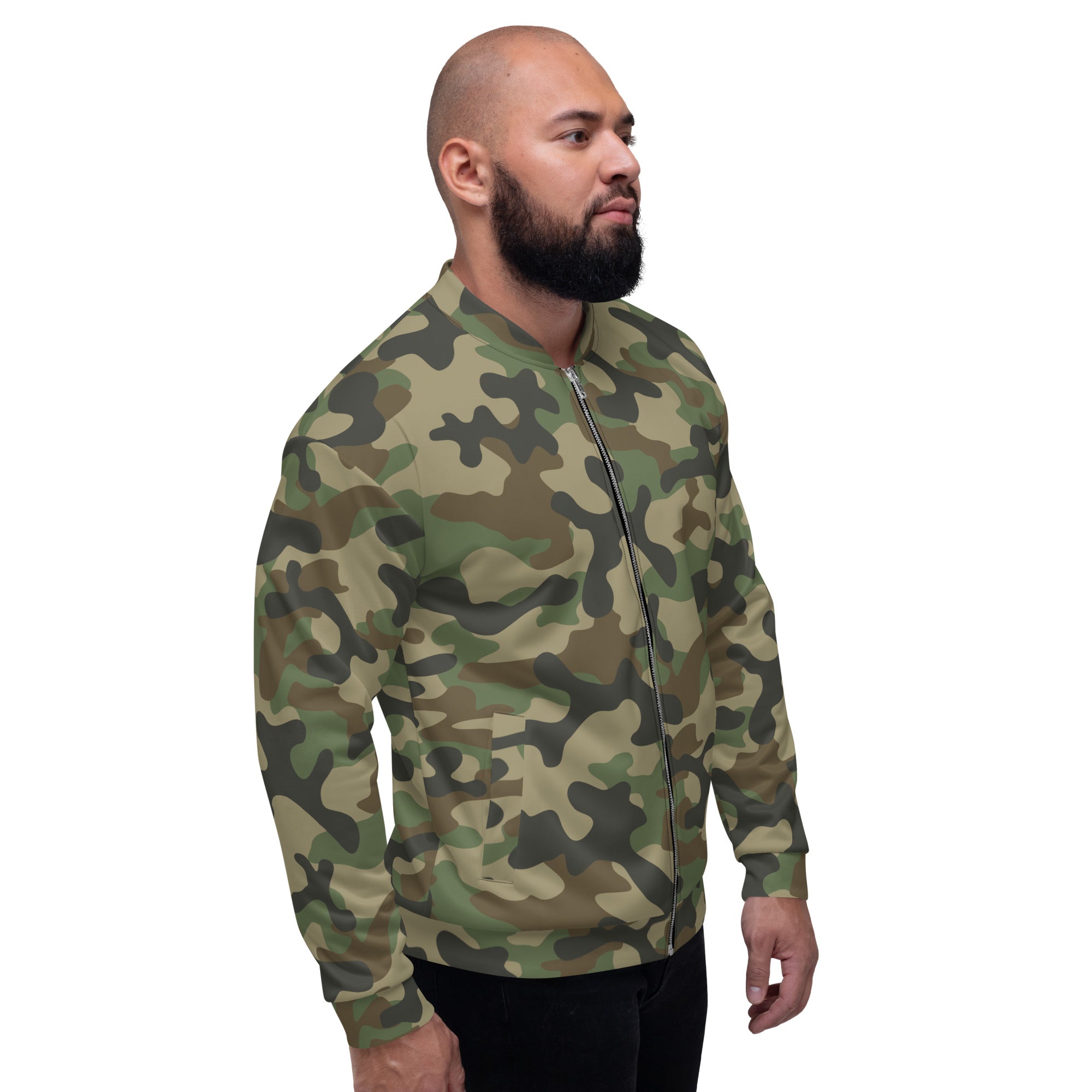 Camo Bomber Jacket | Unisex | Military Brown Camouflage Camo Colors