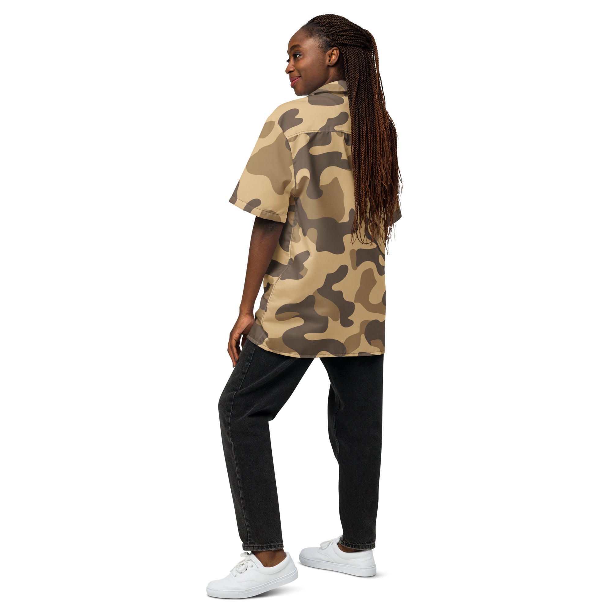 Camo Button Up Shirt | OVERSIZED FIT | Khaki Camouflage Camo Colors