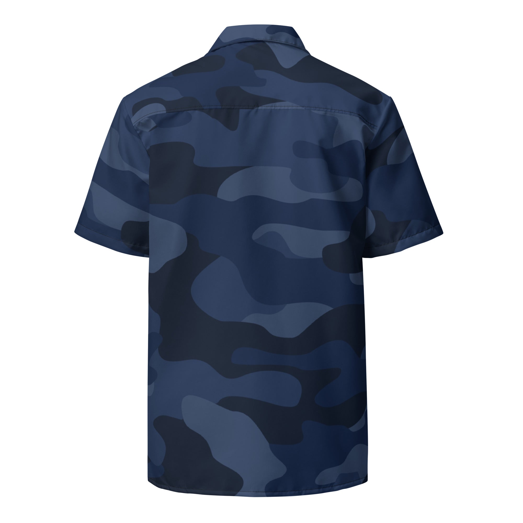 Camo Button Up Shirt | OVERSIZED FIT | Deep Blue Camouflage Camo Colors