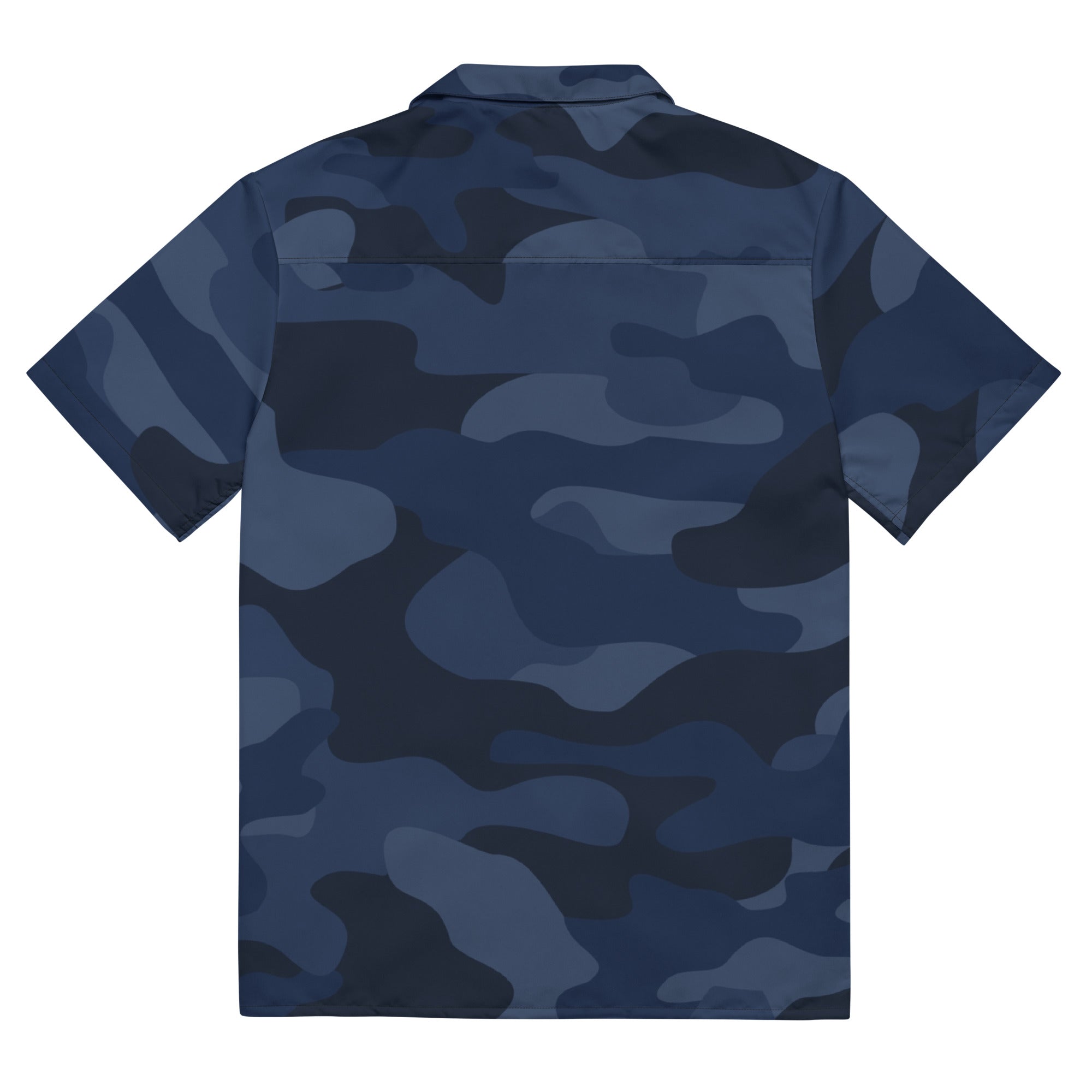 Camo Button Up Shirt | OVERSIZED FIT | Deep Blue Camouflage Camo Colors