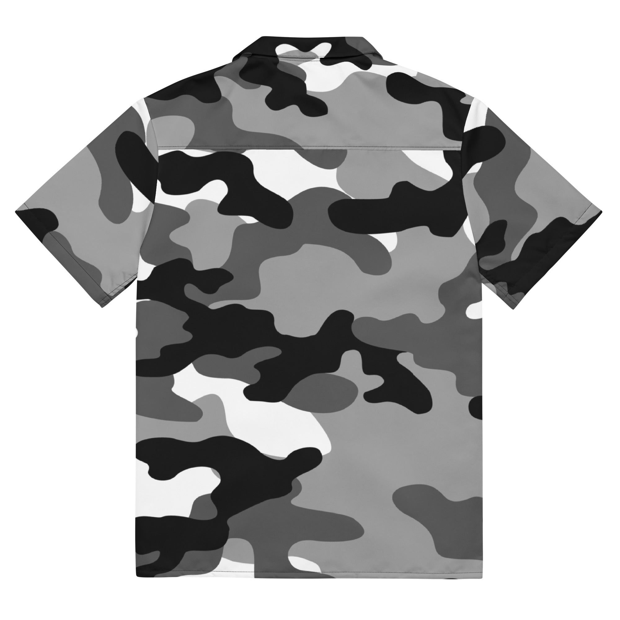 Button Up Shirt | OVERSIZED FIT | Black, White & Gray Camo Camo Colors