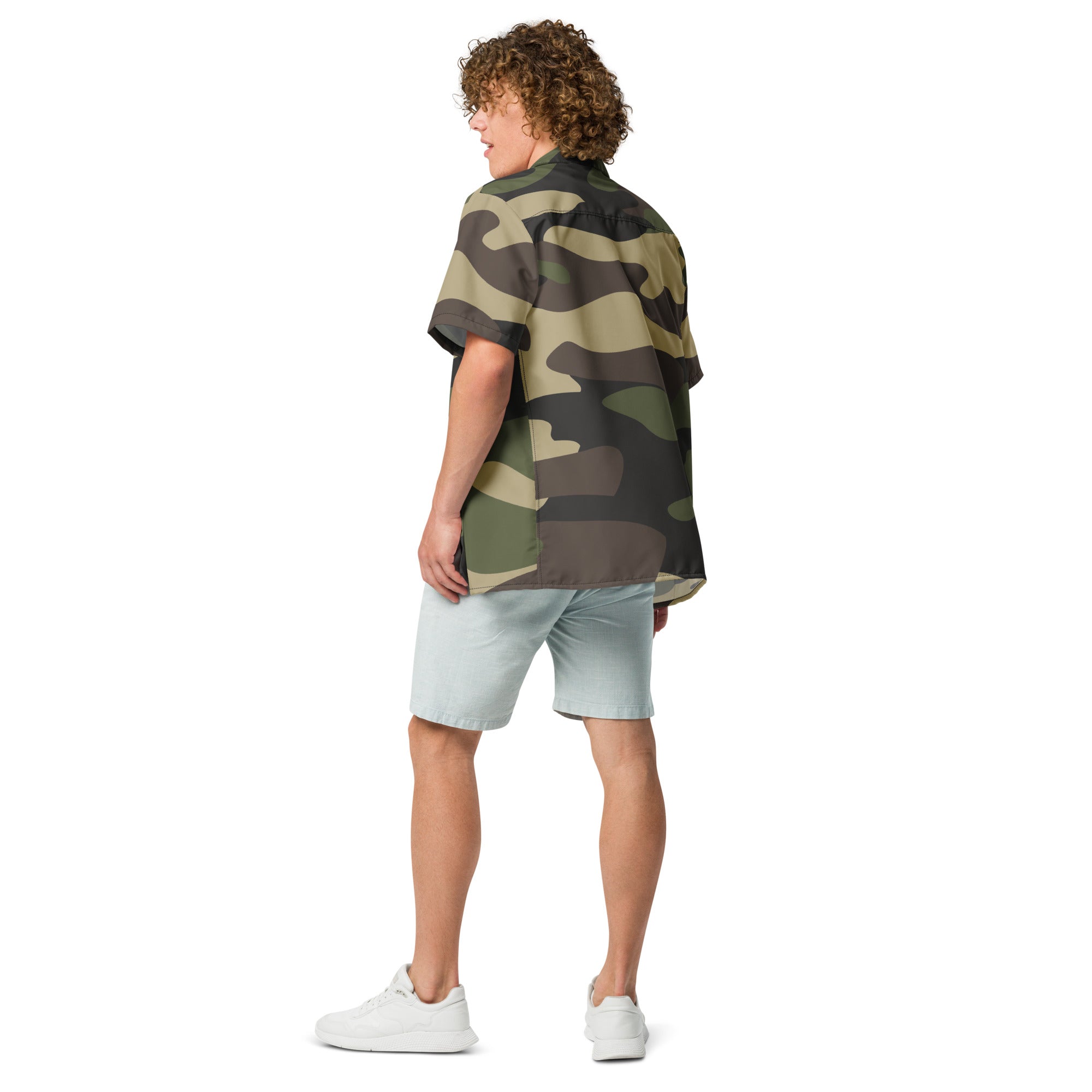 Button Up Shirt | OVERSIZED FIT | Classic Green Camouflage Camo Colors
