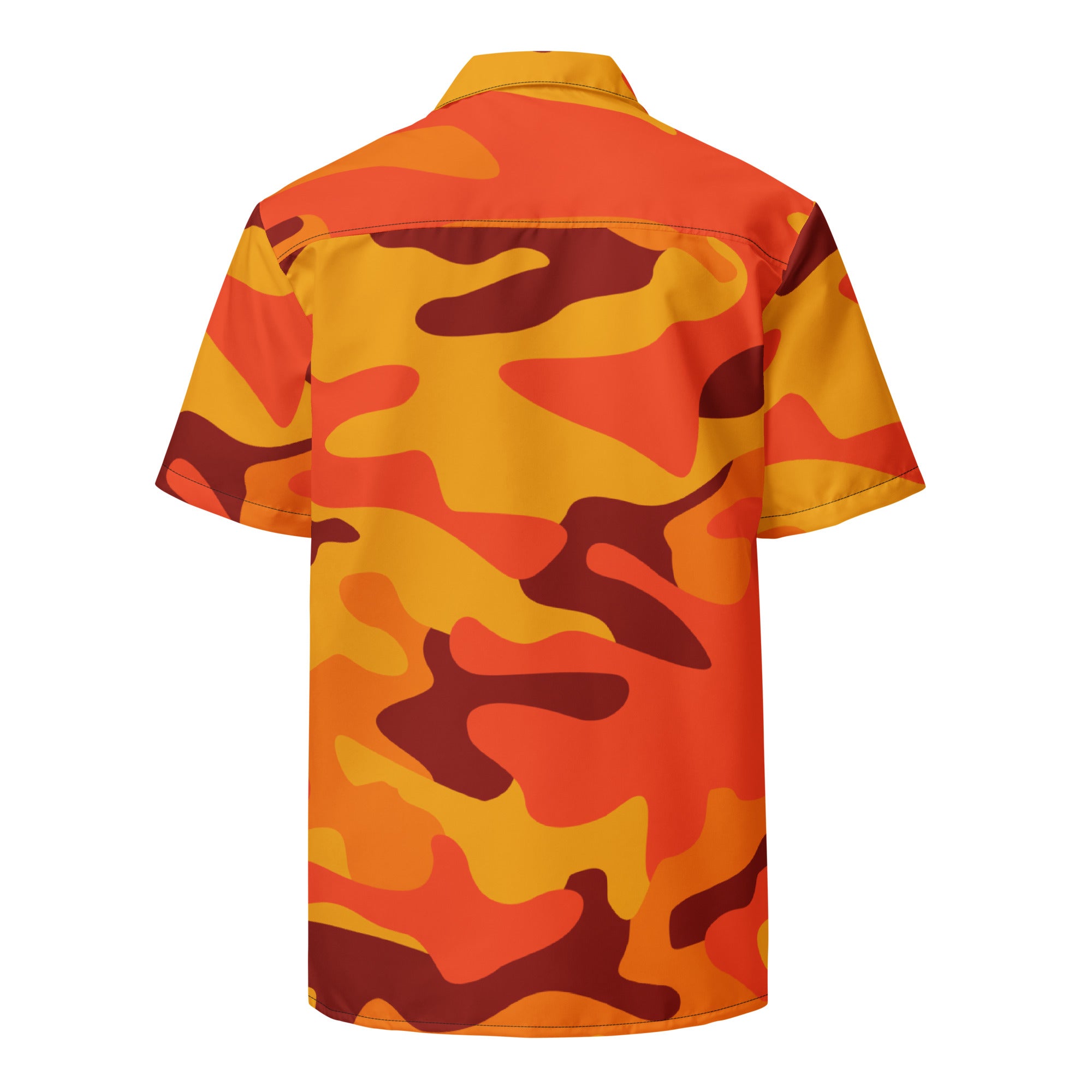 Button Up Shirt | OVERSIZED FIT | Orange & Red Camouflage Camo Colors