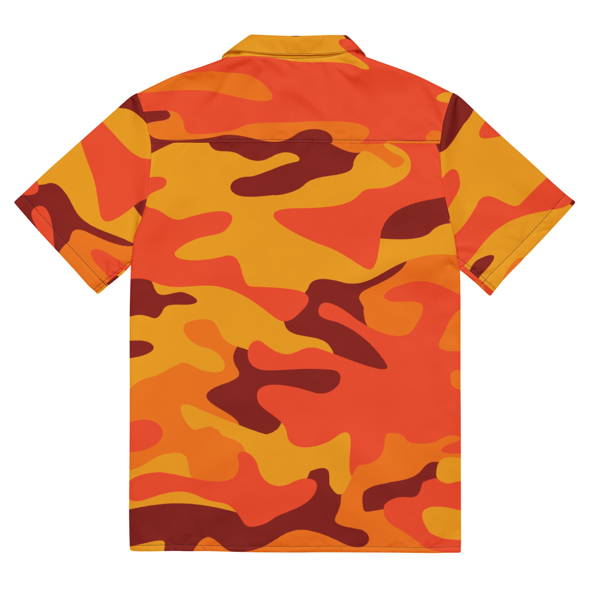 Button Up Shirt | OVERSIZED FIT | Orange & Red Camouflage Camo Colors