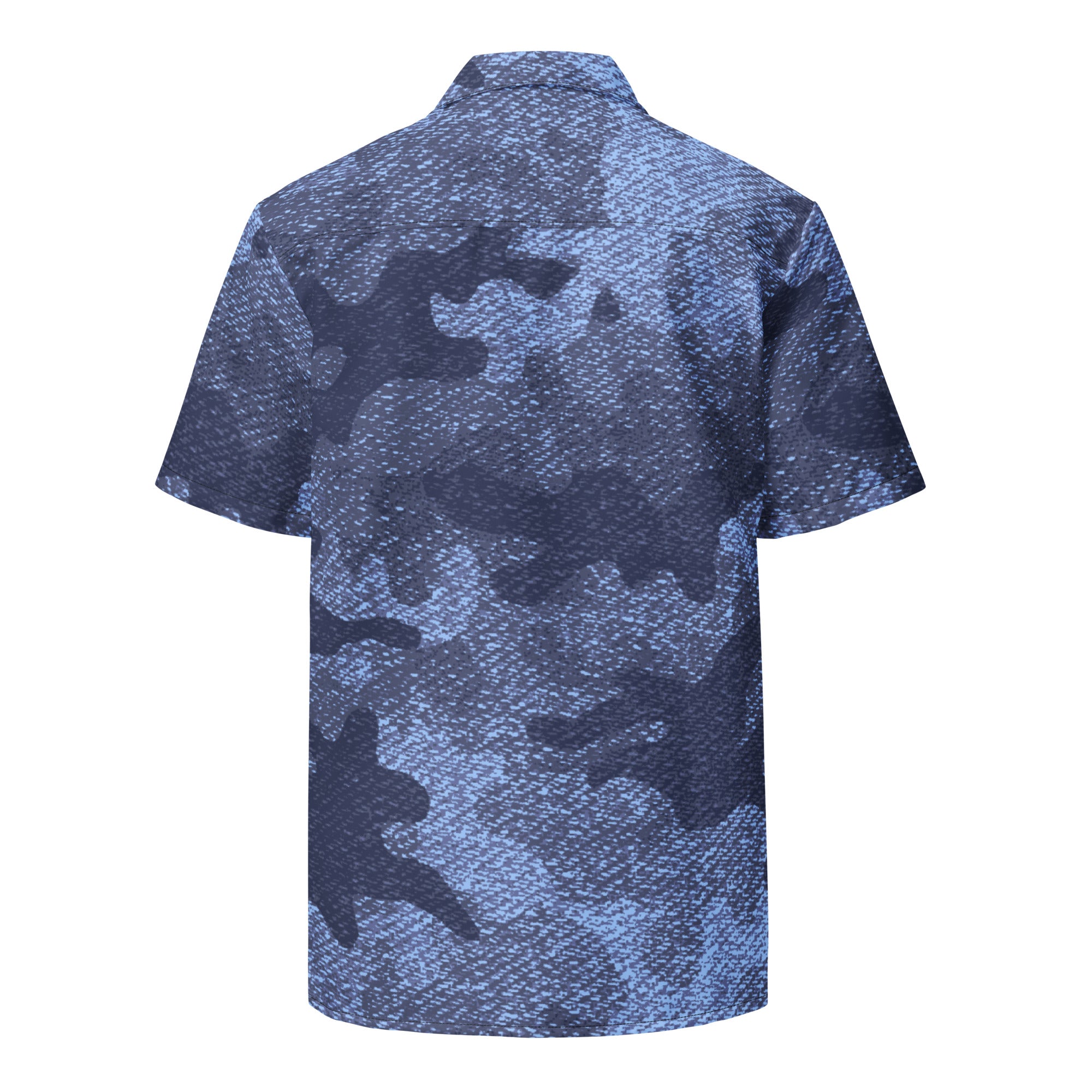 Button Up Shirt | OVERSIZED FIT | Denim Blue Camouflage Camo Colors