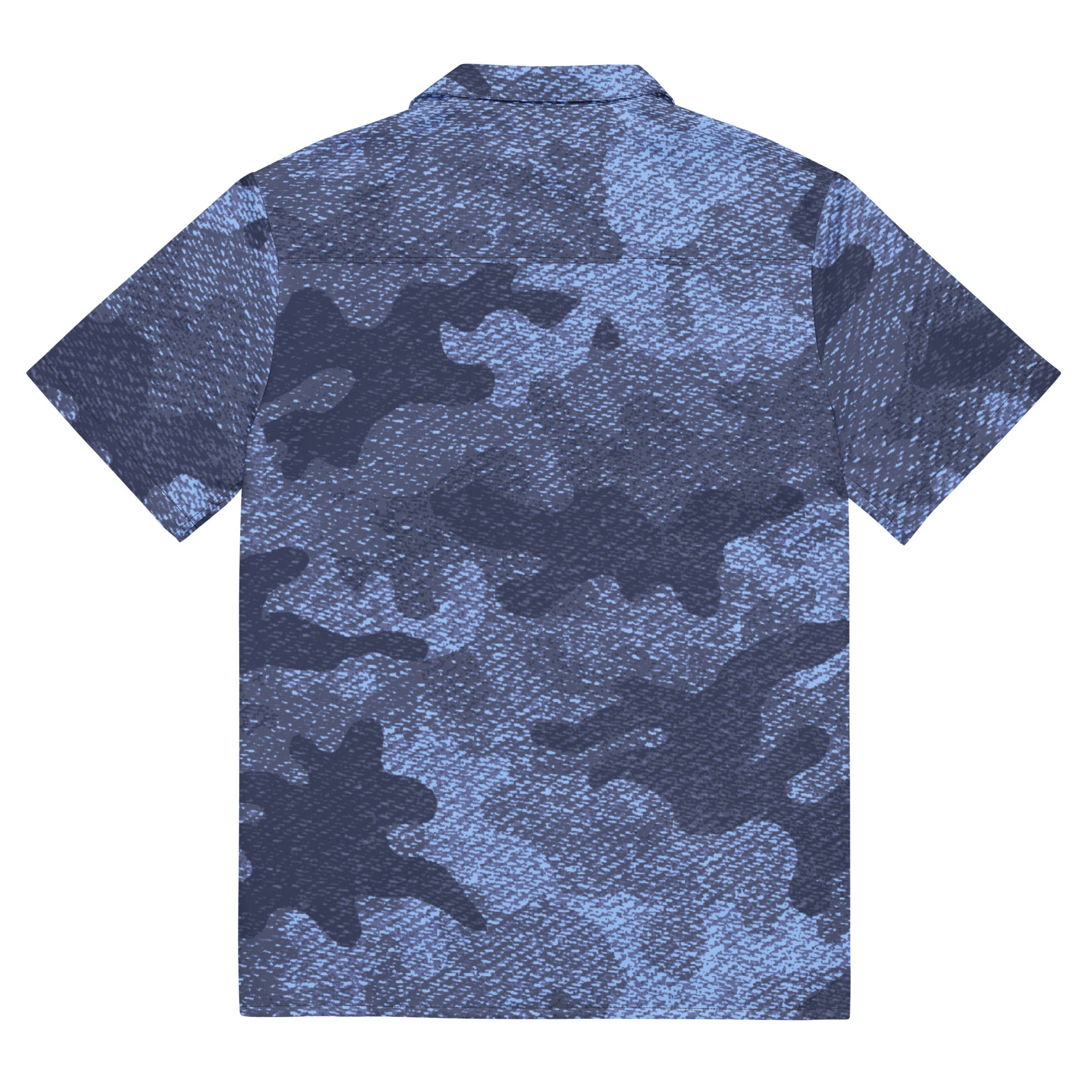 Button Up Shirt | OVERSIZED FIT | Denim Blue Camouflage Camo Colors