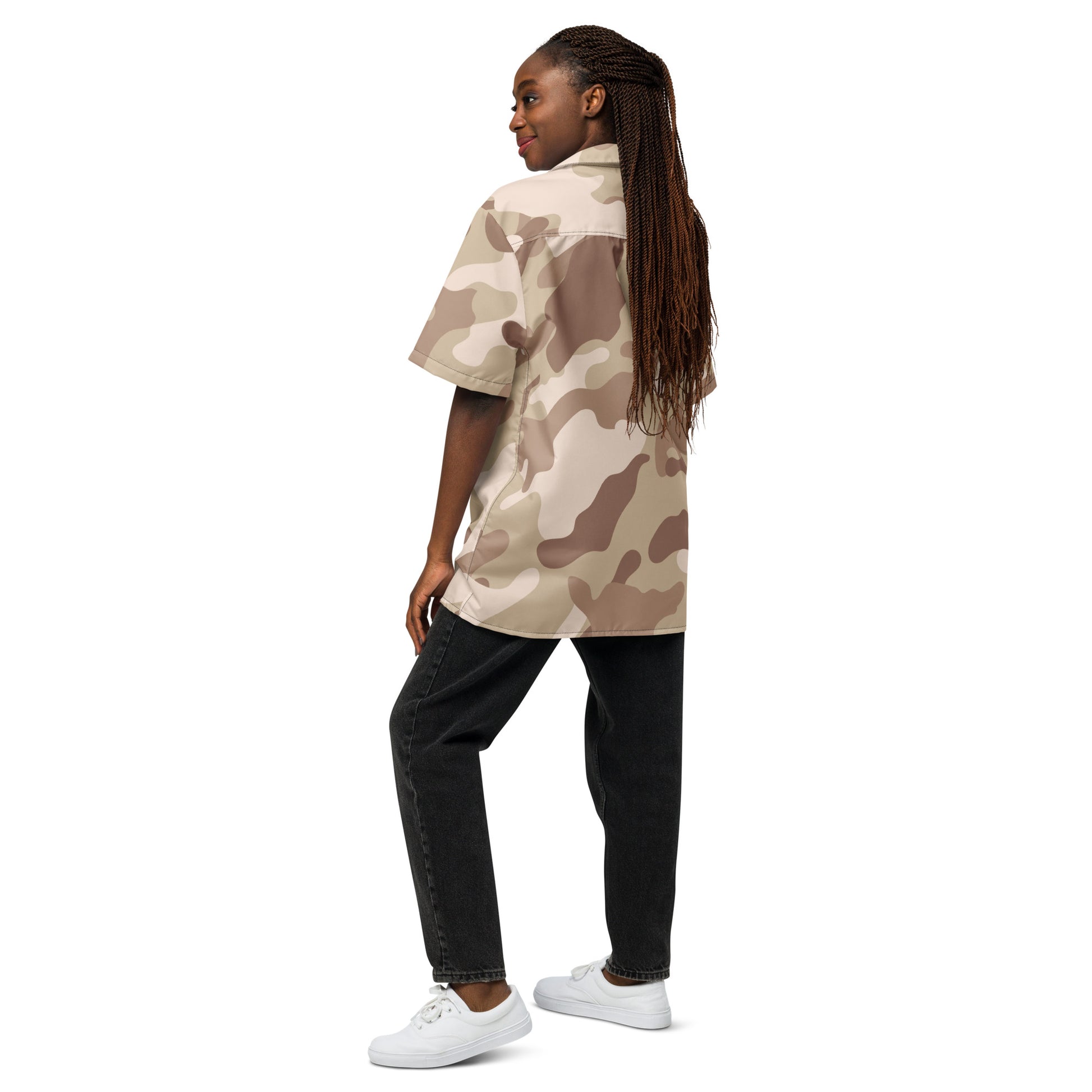 Button Up Shirt | OVERSIZED FIT | Desert Brown Camouflage Camo Colors
