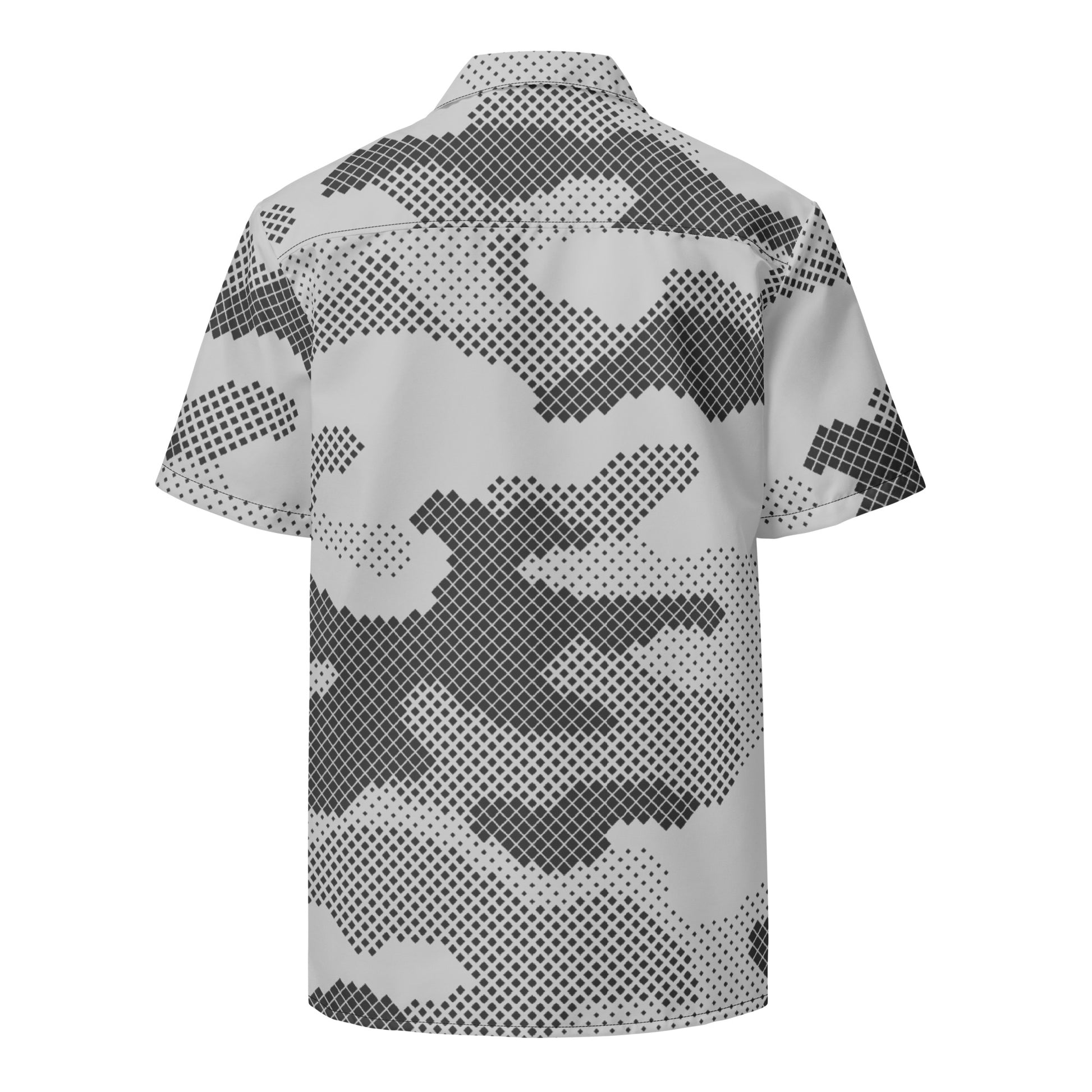 Camo Button Up Shirt | OVERSIZED FIT | Gray Digital Camouflage Camo Colors