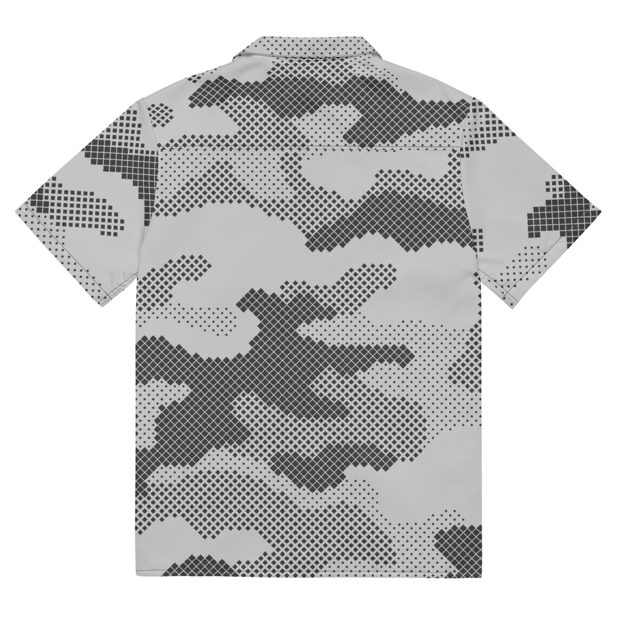 Camo Button Up Shirt | OVERSIZED FIT | Gray Digital Camouflage Camo Colors
