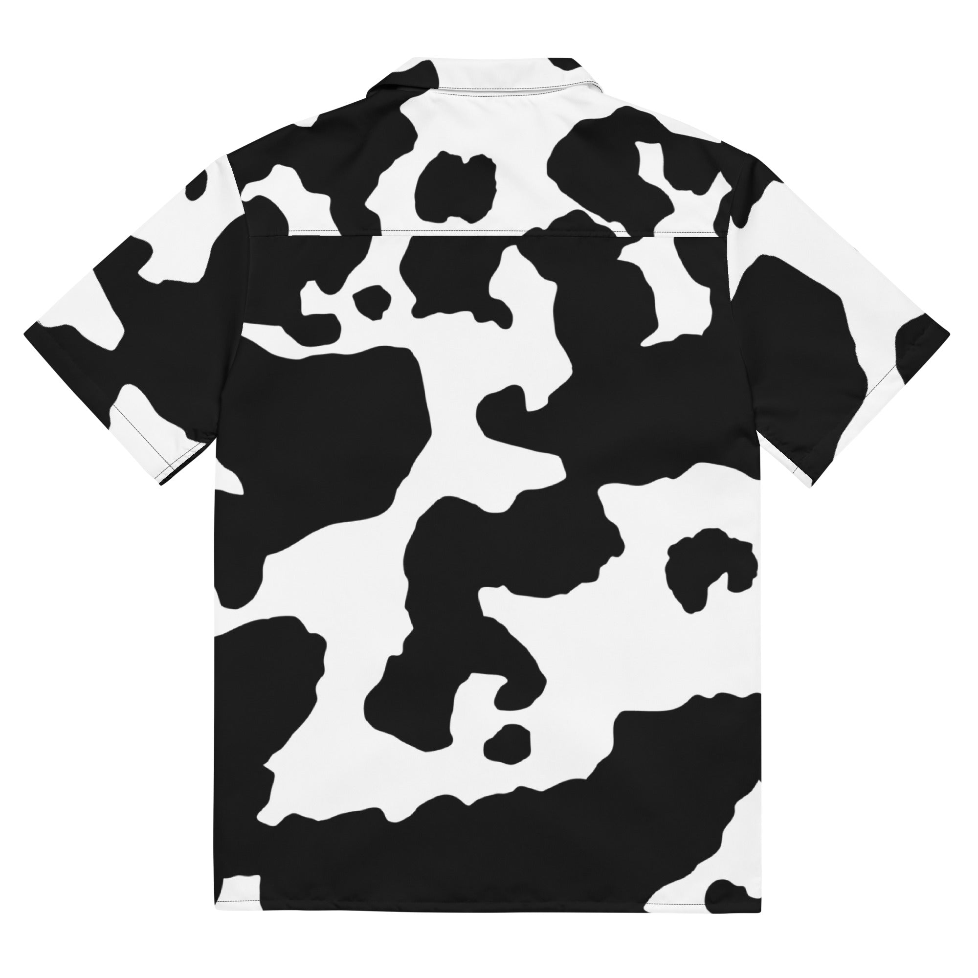 Camo Button Up Shirt | OVERSIZED FIT | Black & White Cow Print Camo Colors