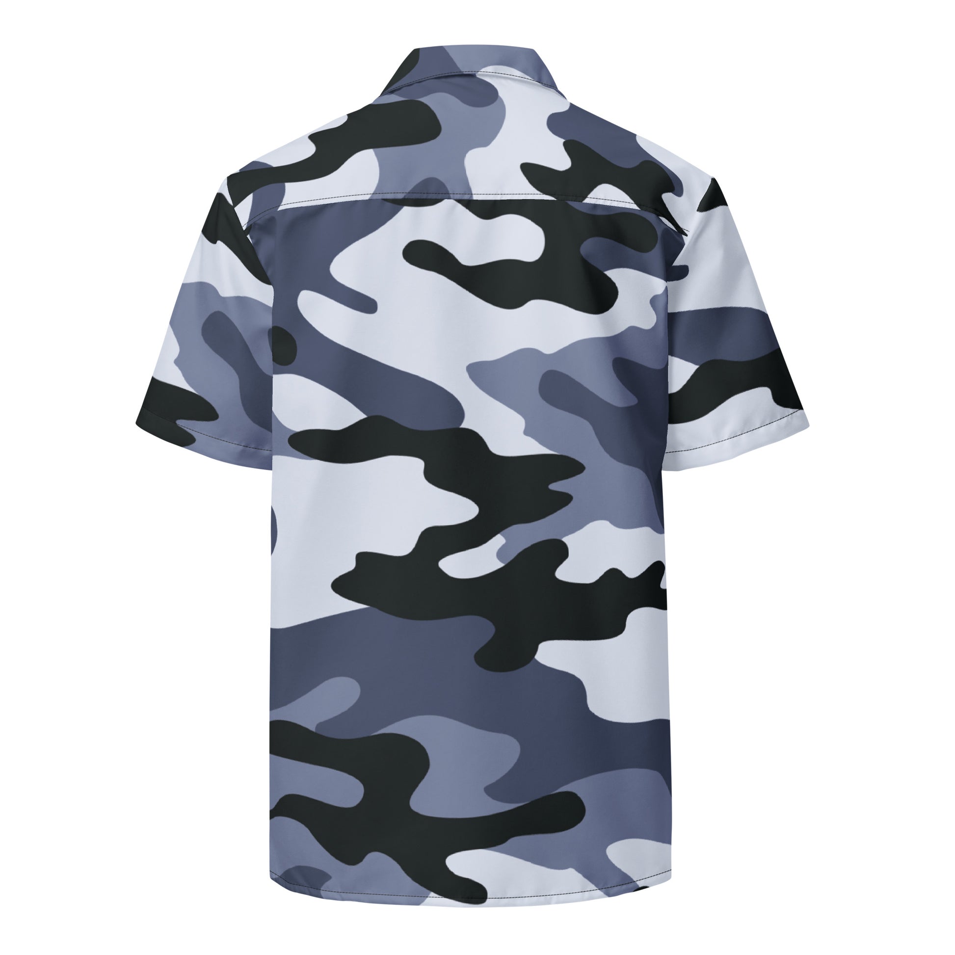 Camo Button Up Shirt | OVERSIZED FIT | Light Blue Camouflage Camo Colors