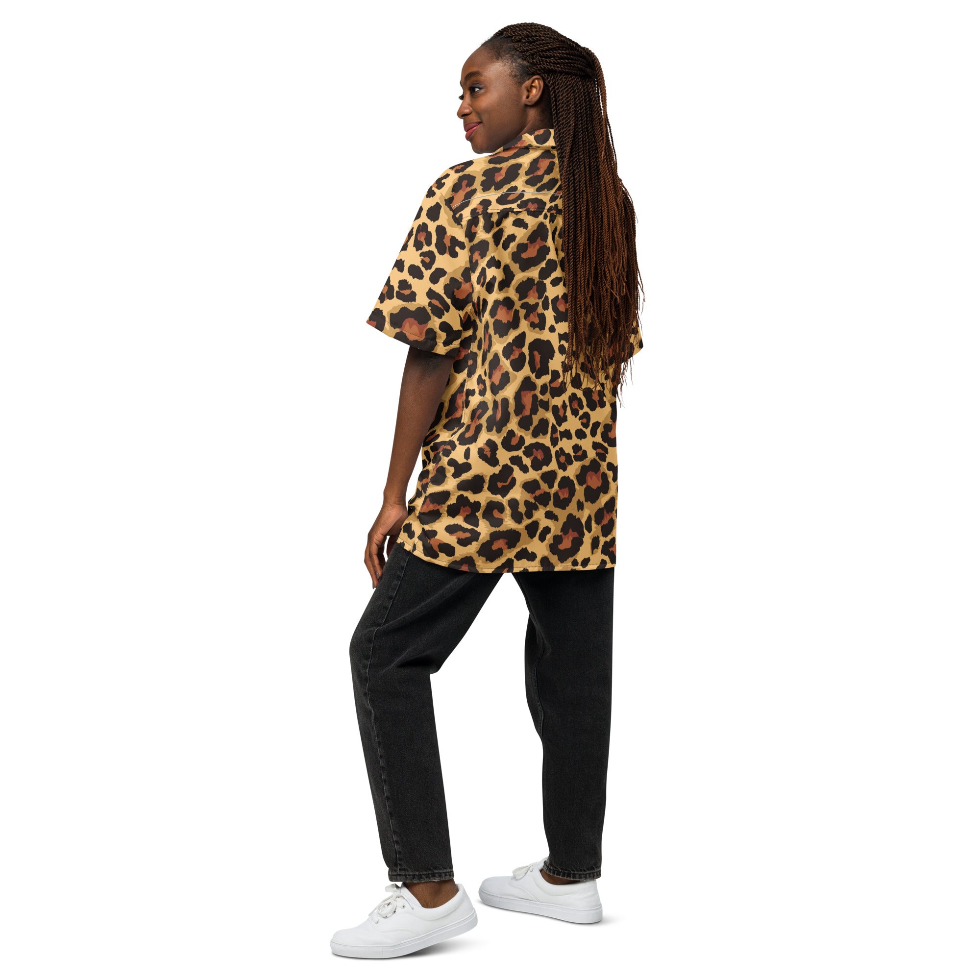 Leopard Button Up Shirt | OVERSIZED FIT | Brown & Black Camo Colors