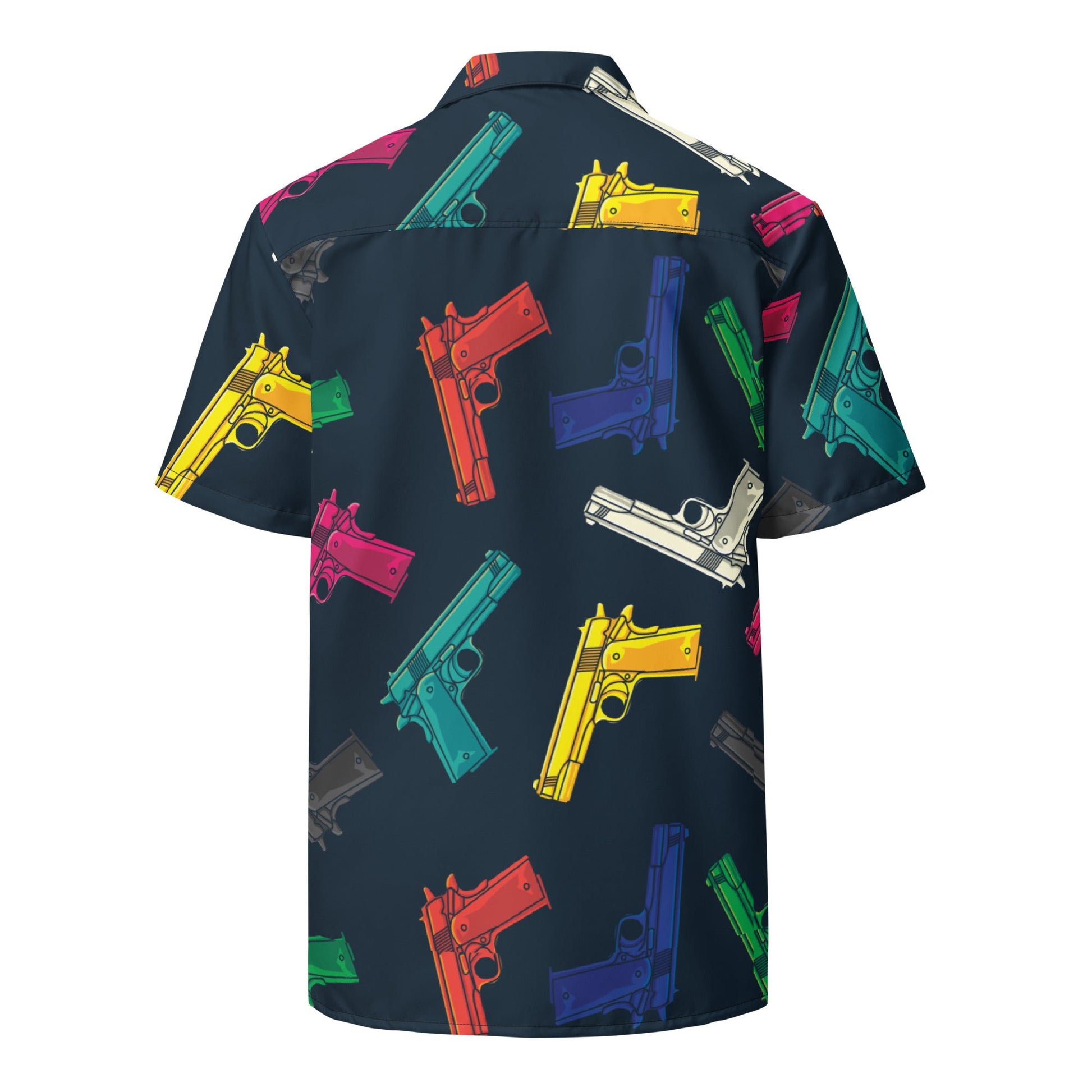 Unisex Button Shirt | Pop Guns in Black | Pop Art Series | Camo Colors