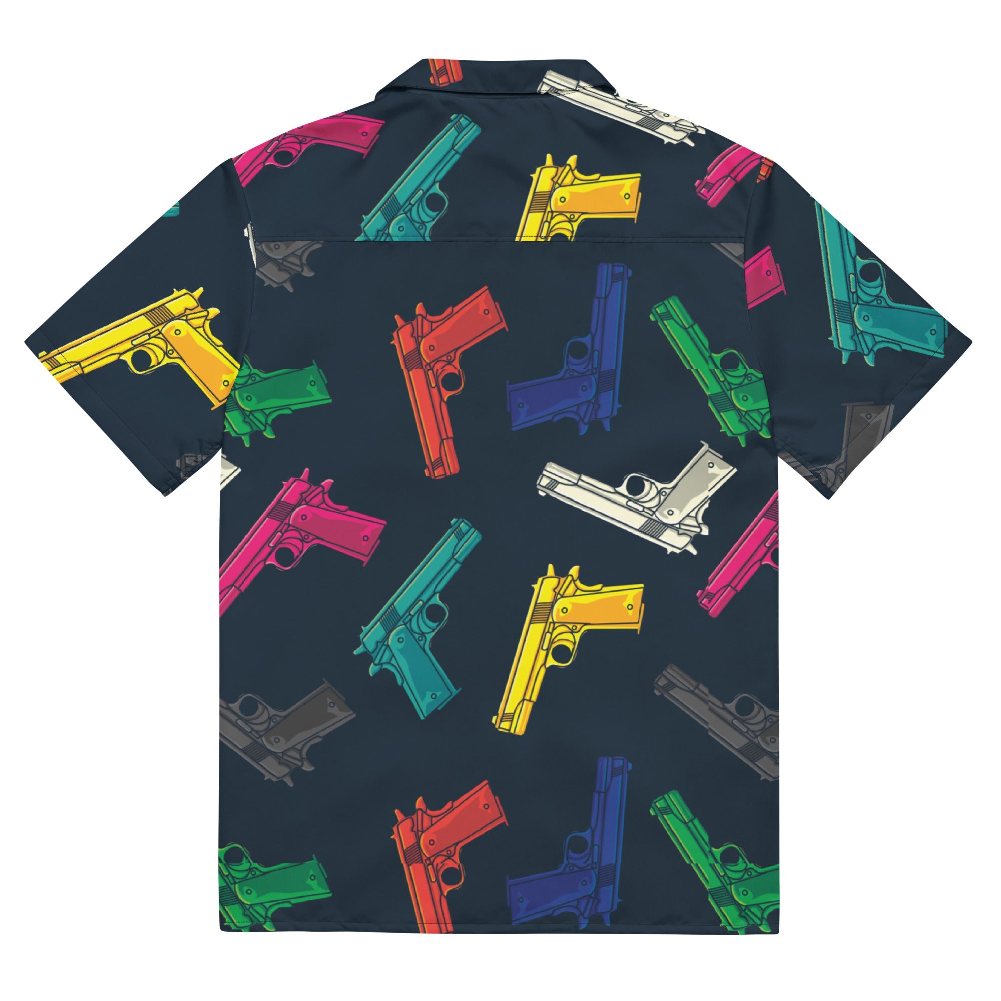 Unisex Button Shirt | Pop Guns in Black | Pop Art Series | Camo Colors