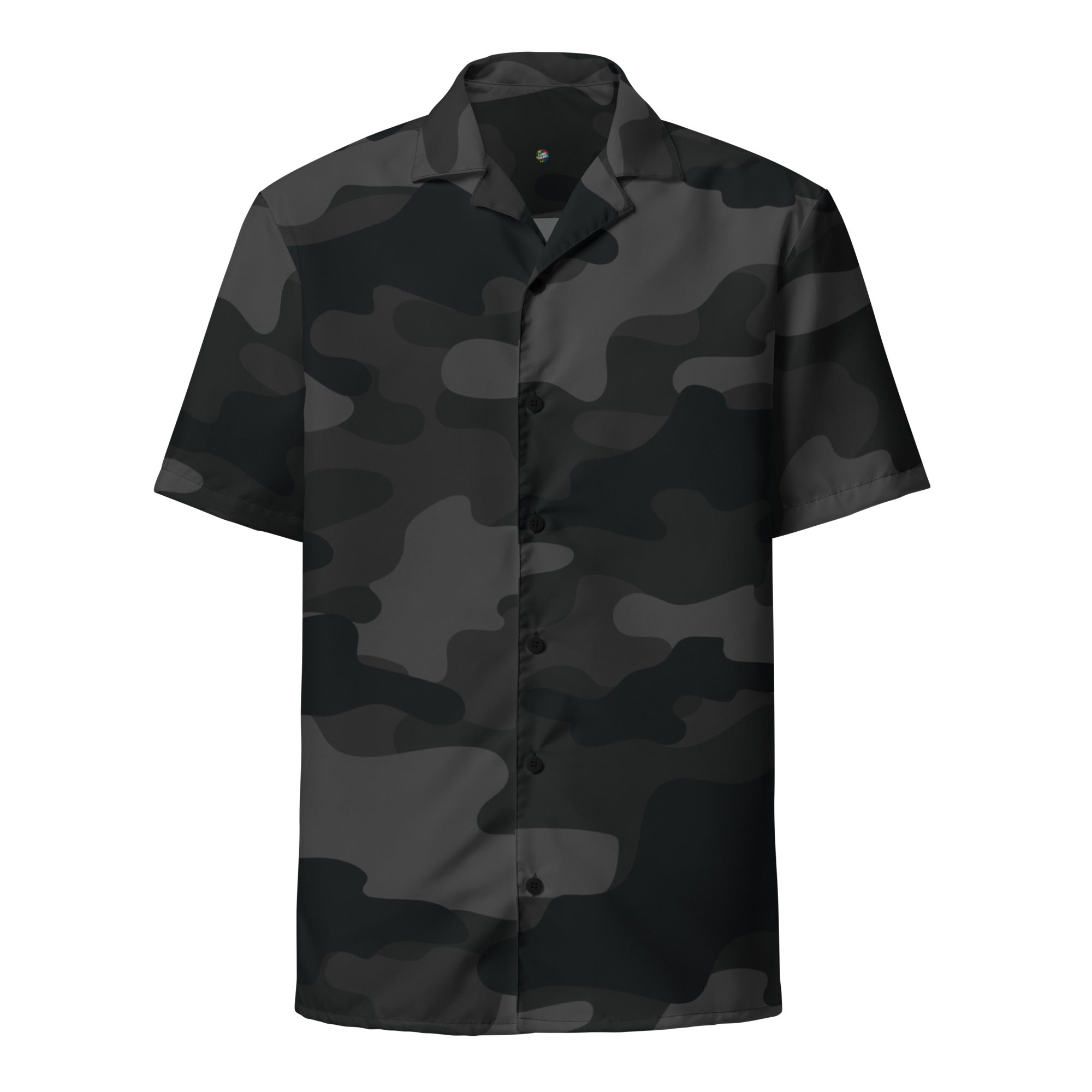 Camo Button Up Shirt | OVERSIZED FIT | Black Camouflage Camo Colors
