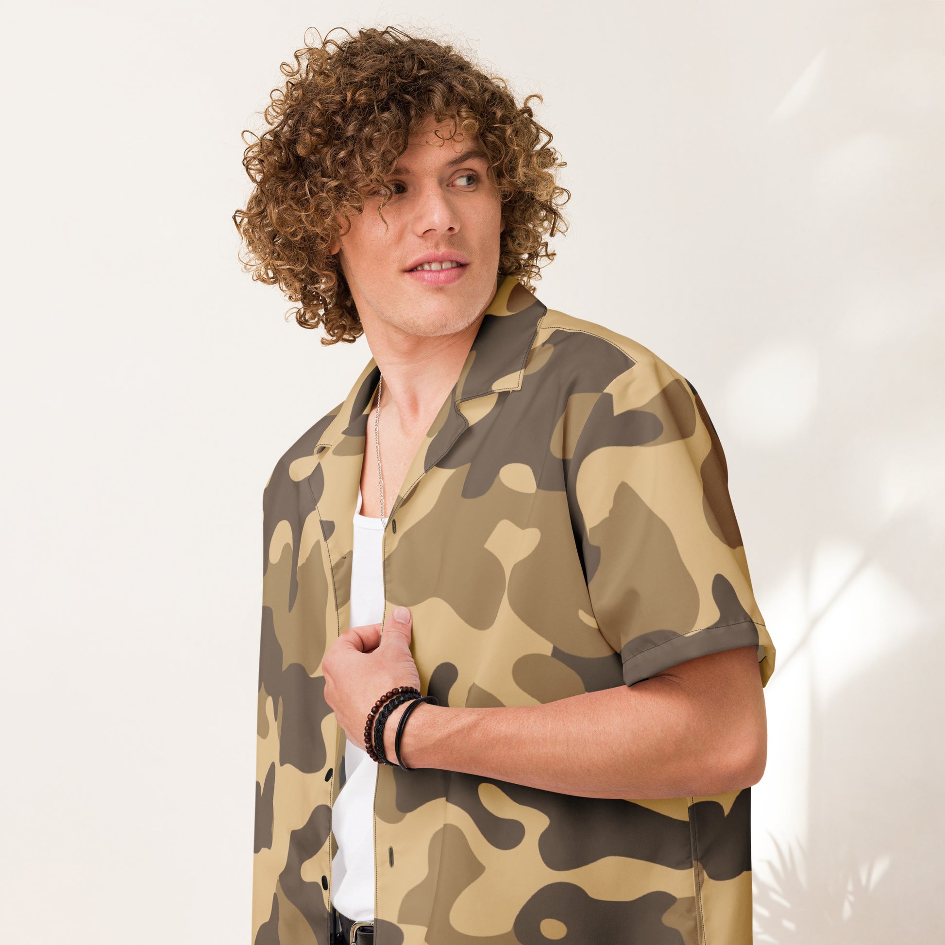 Camo Button Up Shirt | OVERSIZED FIT | Khaki Camouflage Camo Colors