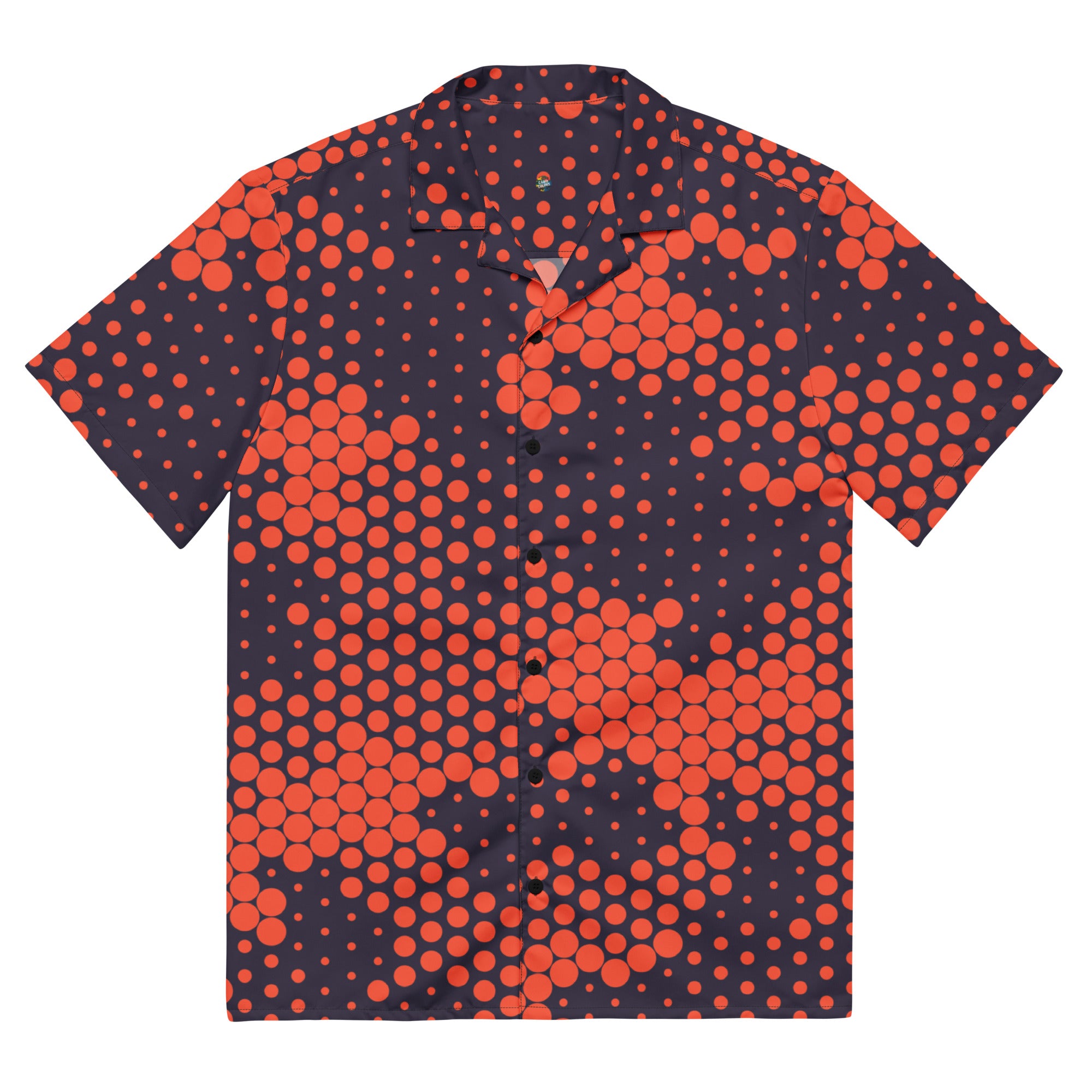 Camo Button Up Shirt | Orange & Blue Digital Camouflage Camo Colors