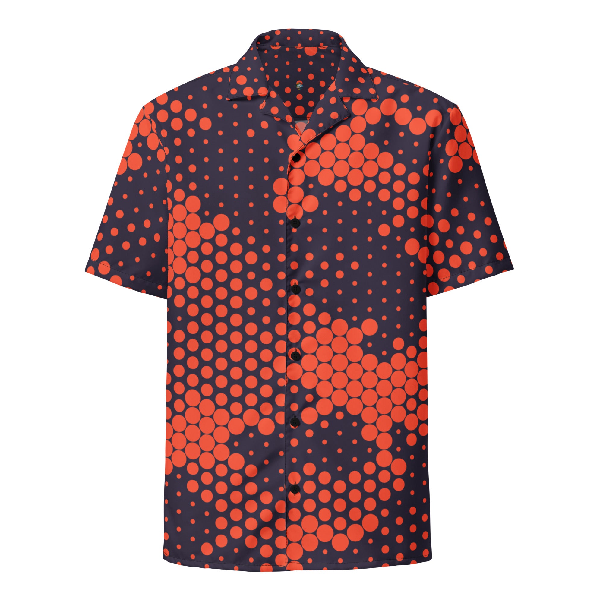 Camo Button Up Shirt | Orange & Blue Digital Camouflage Camo Colors