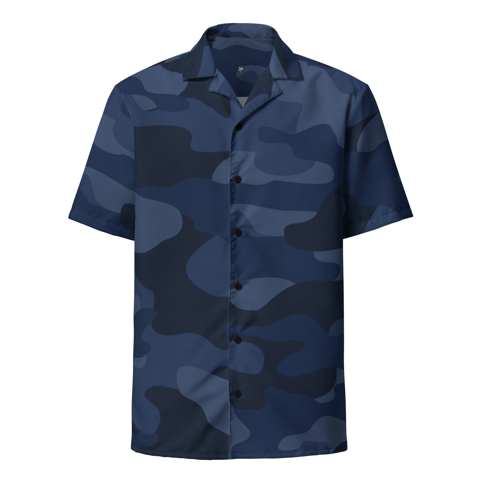 Camo Button Up Shirt | OVERSIZED FIT | Deep Blue Camouflage Camo Colors