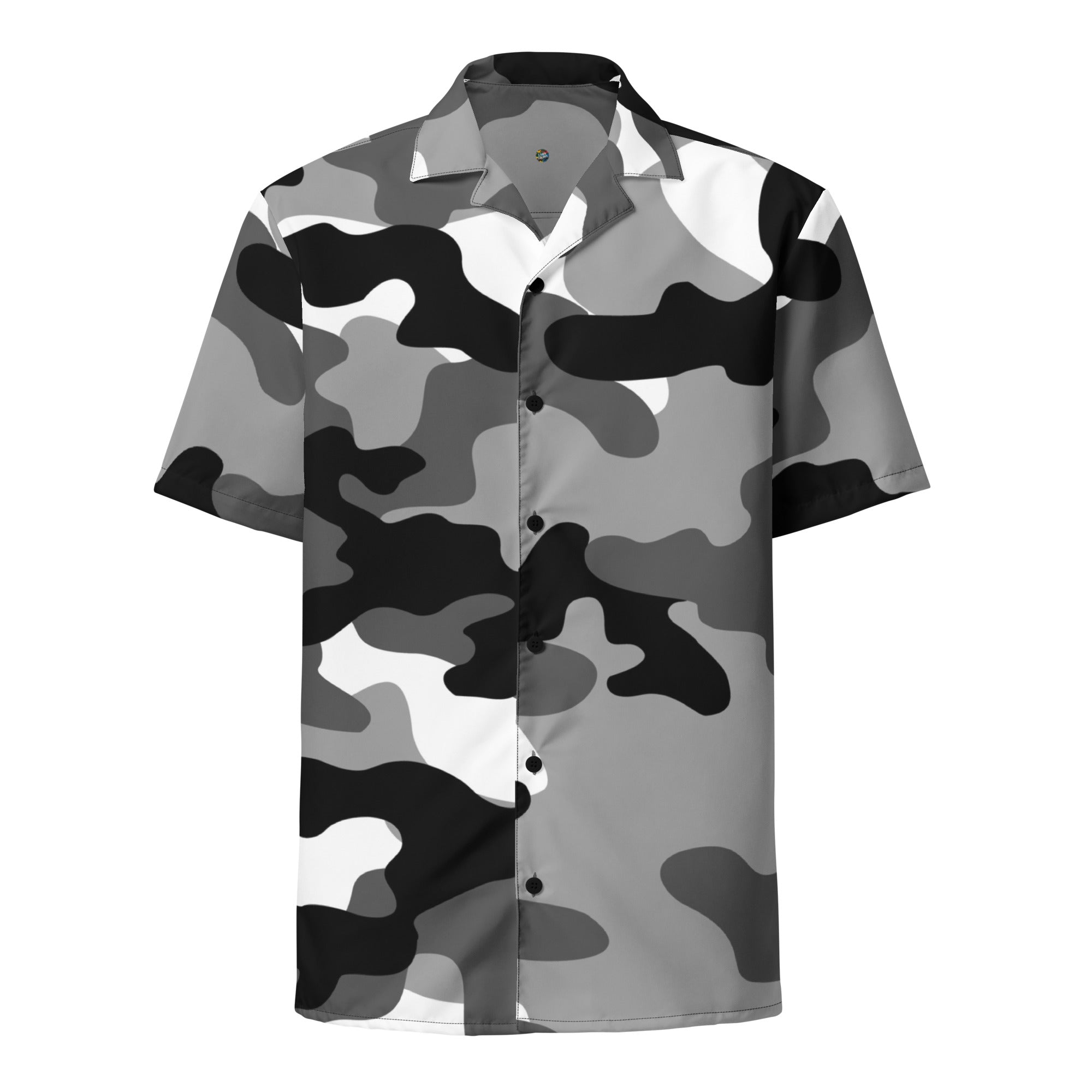 Button Up Shirt | OVERSIZED FIT | Black, White & Gray Camo Camo Colors