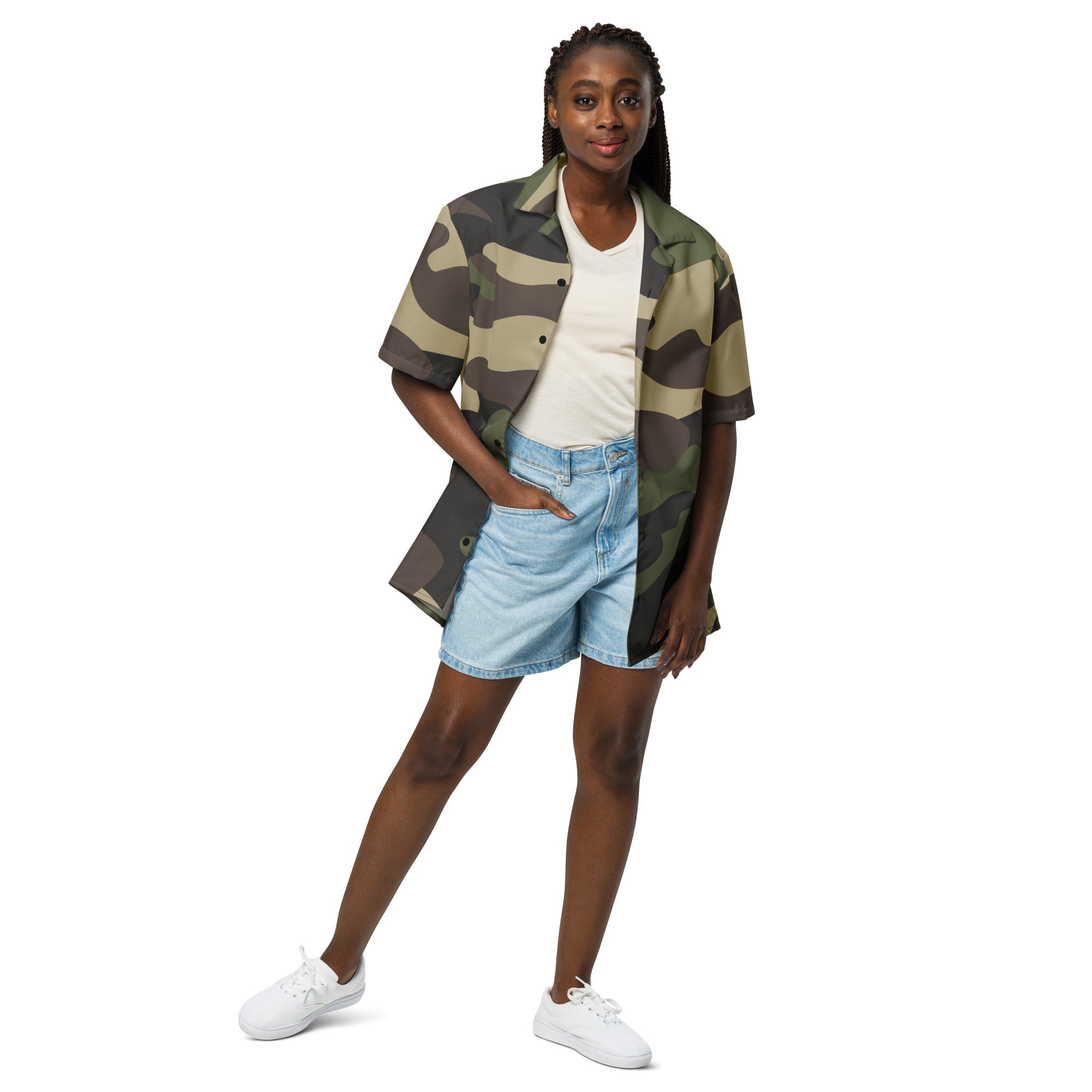 Button Up Shirt | OVERSIZED FIT | Classic Green Camouflage Camo Colors