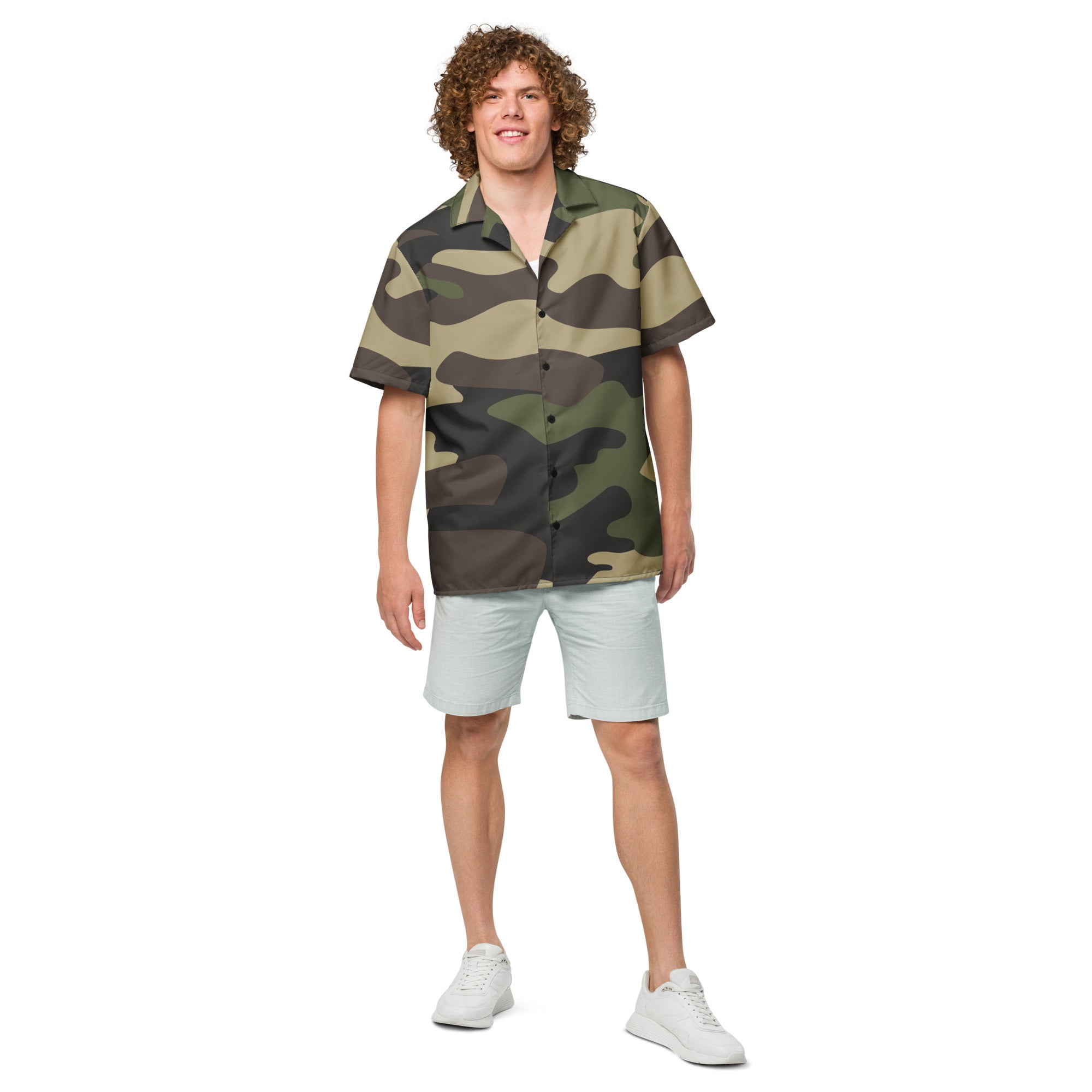 Button Up Shirt | OVERSIZED FIT | Classic Green Camouflage Camo Colors
