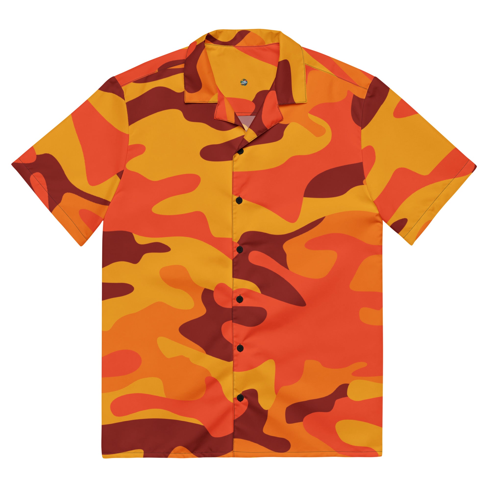 Button Up Shirt | OVERSIZED FIT | Orange & Red Camouflage Camo Colors