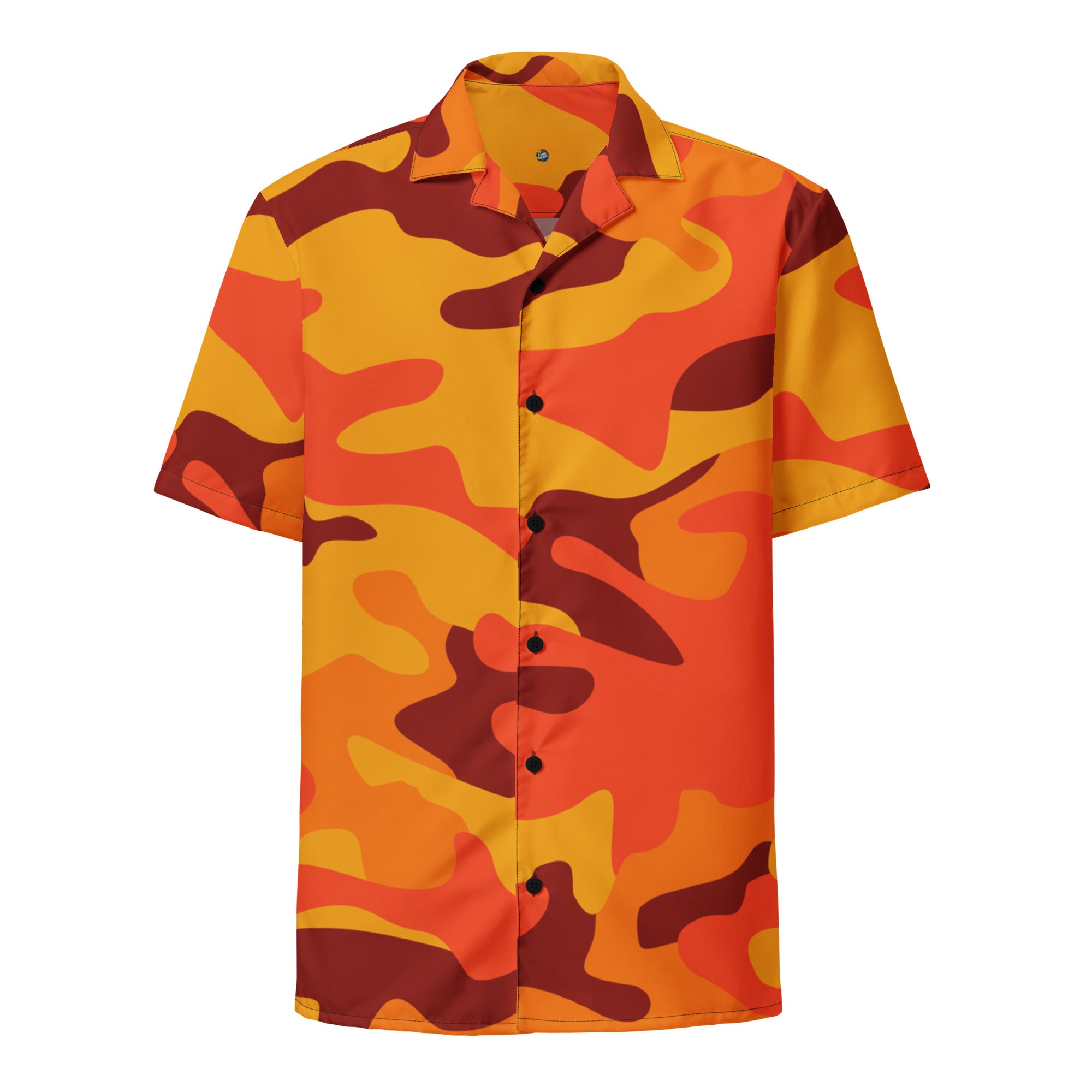 Button Up Shirt | OVERSIZED FIT | Orange & Red Camouflage Camo Colors