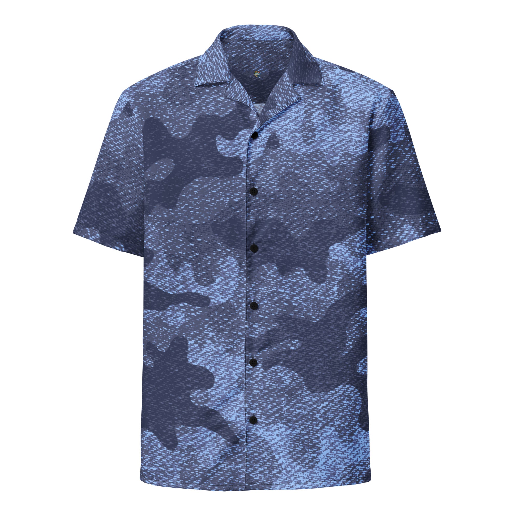Button Up Shirt | OVERSIZED FIT | Denim Blue Camouflage Camo Colors