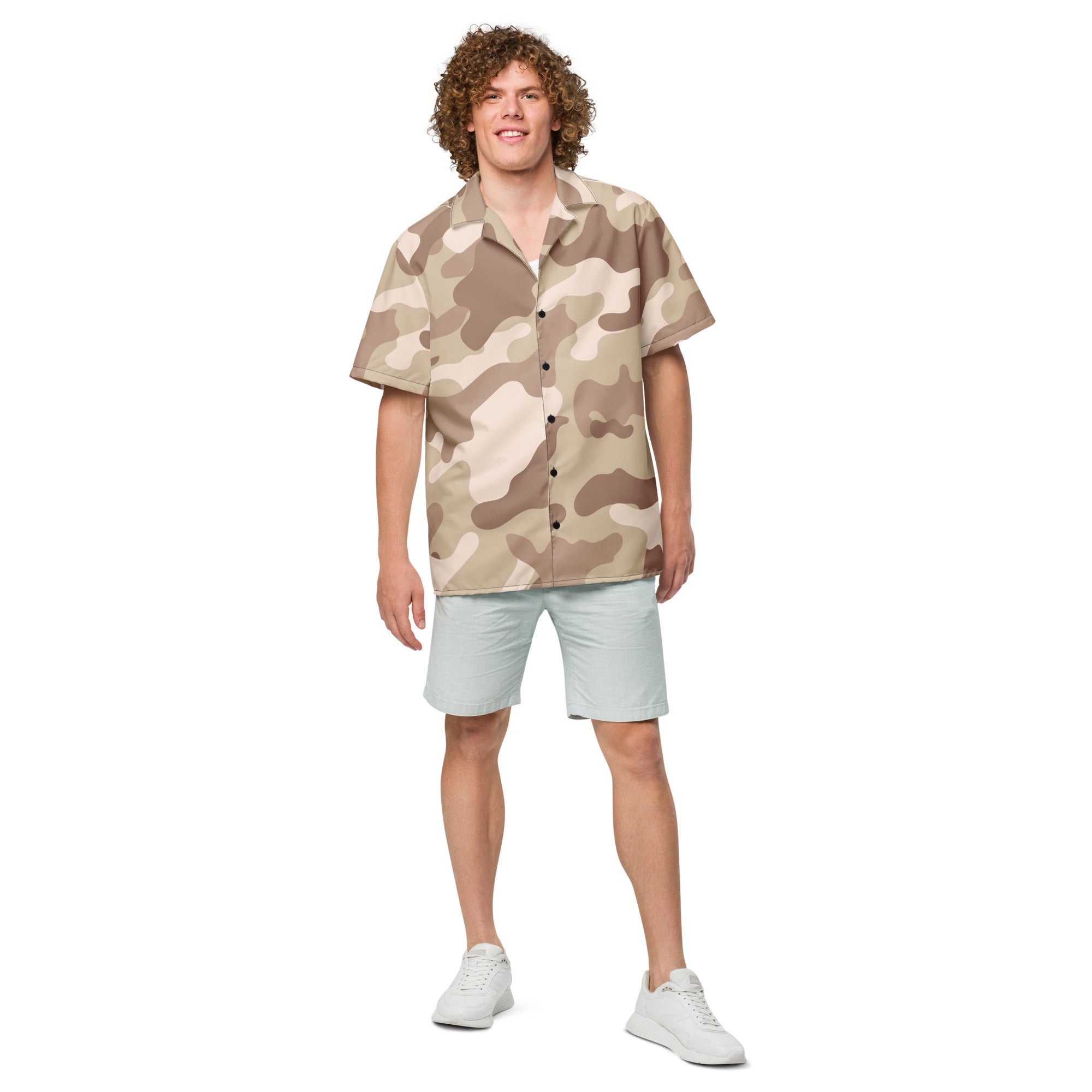Button Up Shirt | OVERSIZED FIT | Desert Brown Camouflage Camo Colors
