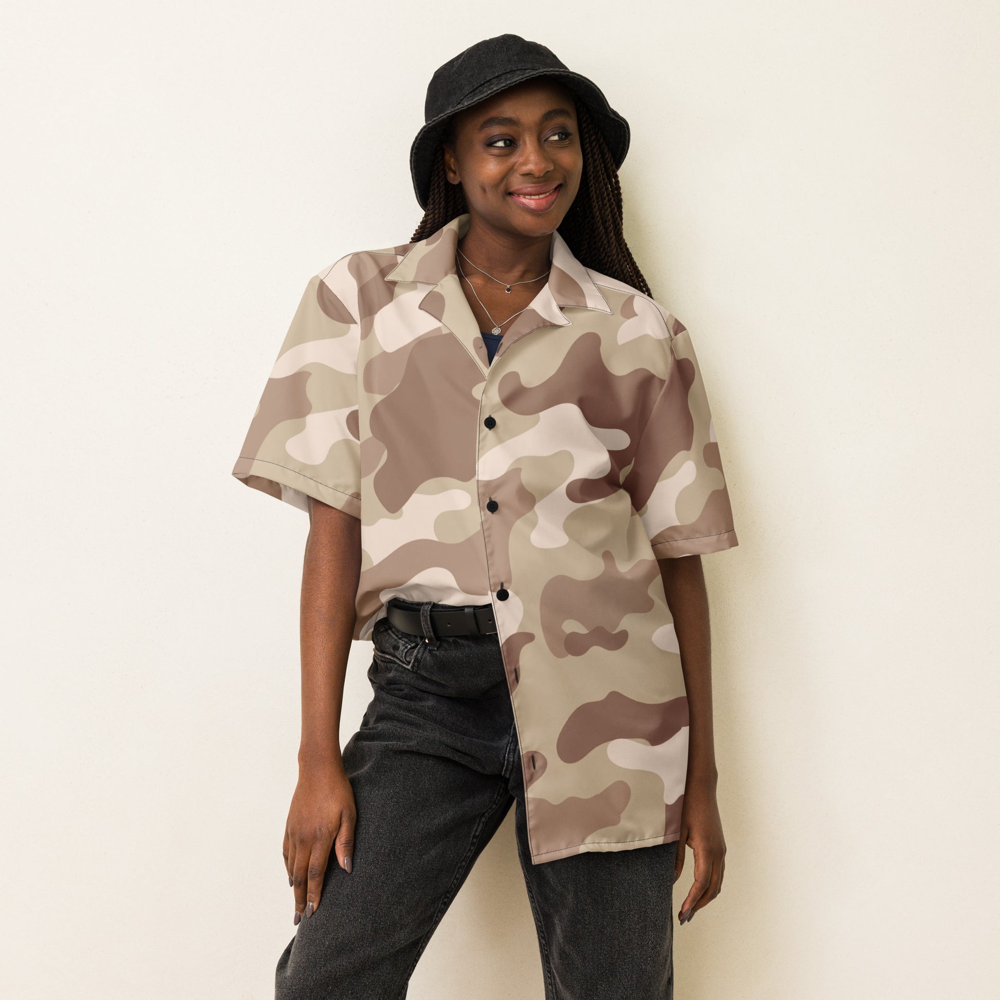Button Up Shirt | OVERSIZED FIT | Desert Brown Camouflage Camo Colors