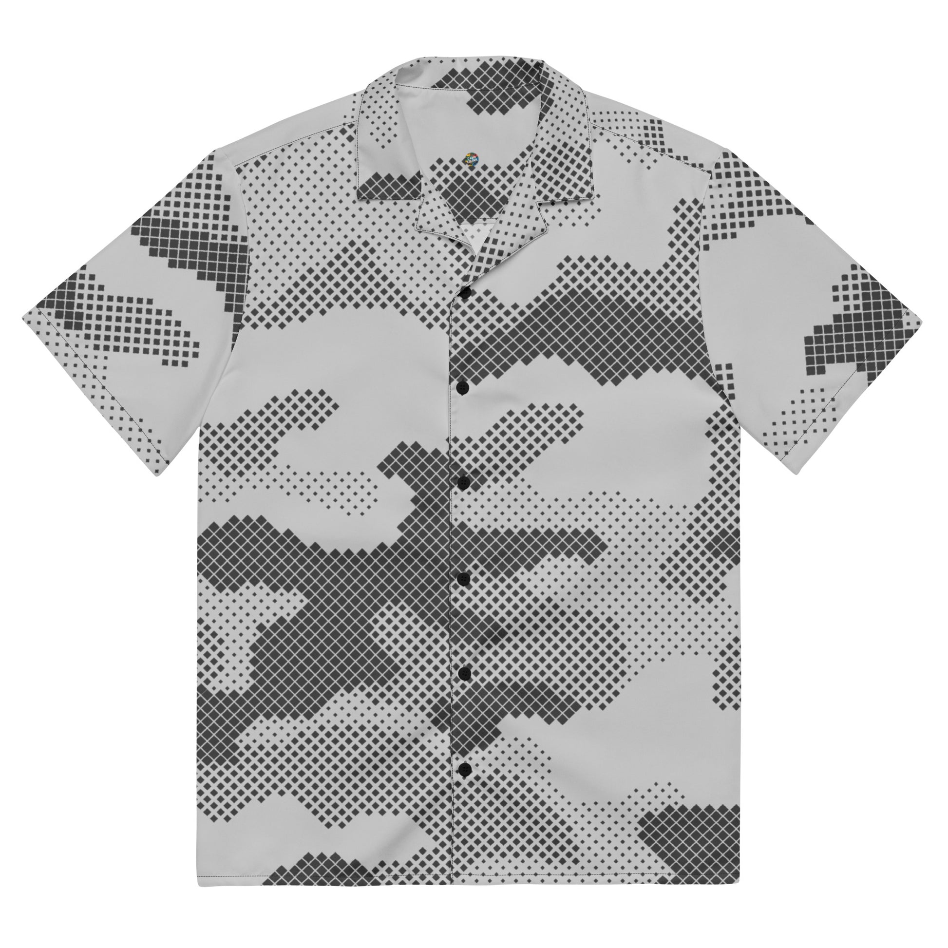 Camo Button Up Shirt | OVERSIZED FIT | Gray Digital Camouflage Camo Colors