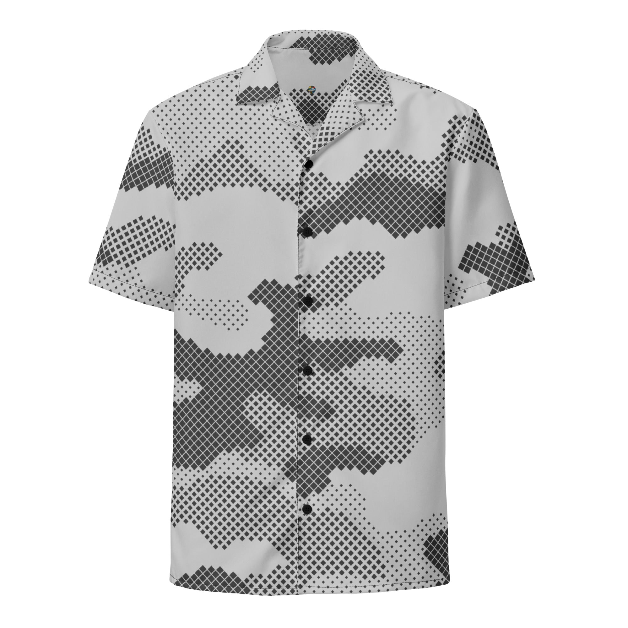 Camo Button Up Shirt | OVERSIZED FIT | Gray Digital Camouflage Camo Colors