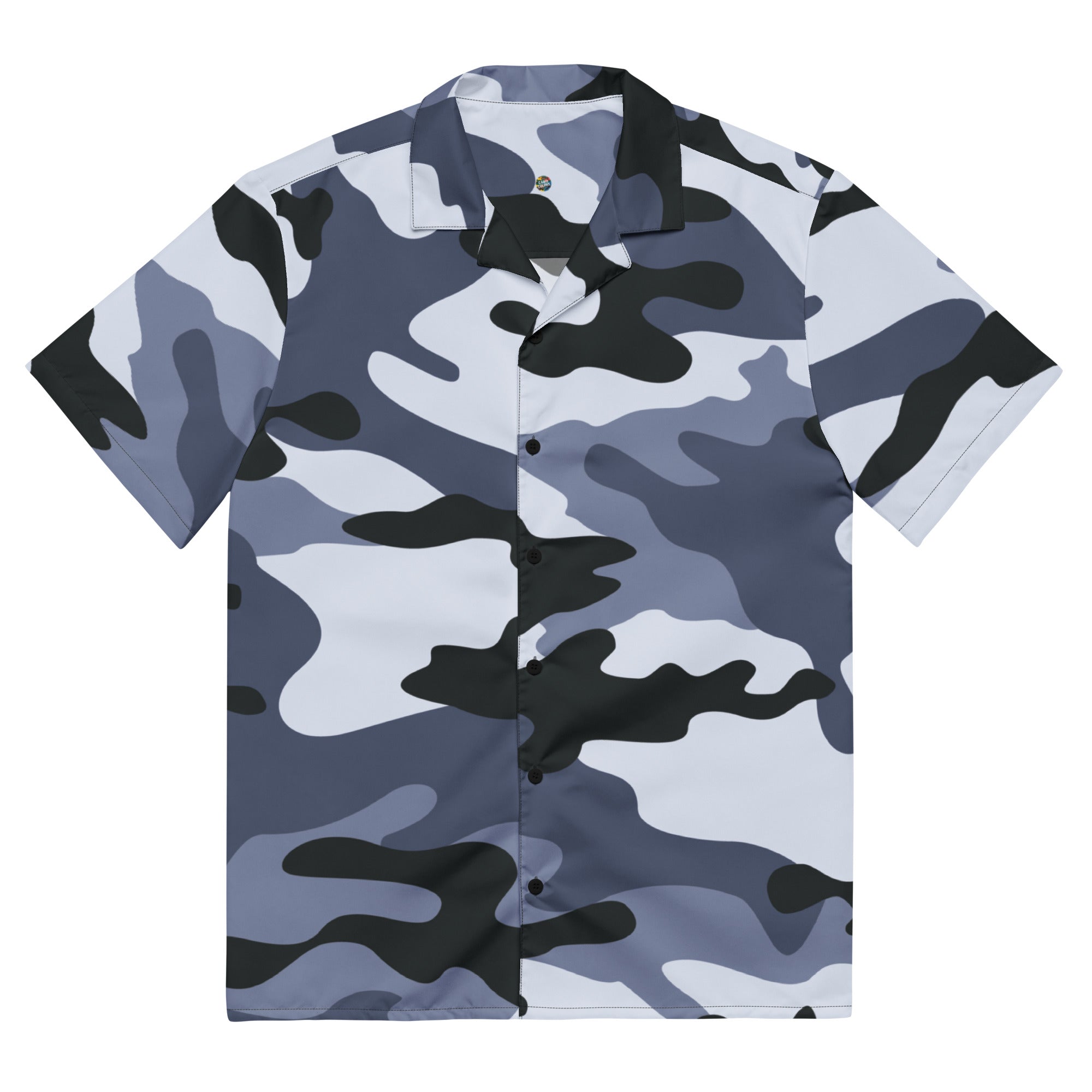Camo Button Up Shirt | OVERSIZED FIT | Light Blue Camouflage Camo Colors