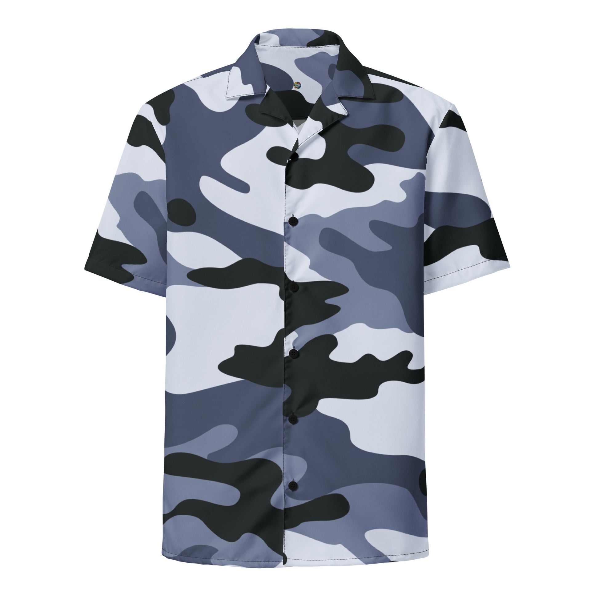 Camo Button Up Shirt | OVERSIZED FIT | Light Blue Camouflage Camo Colors