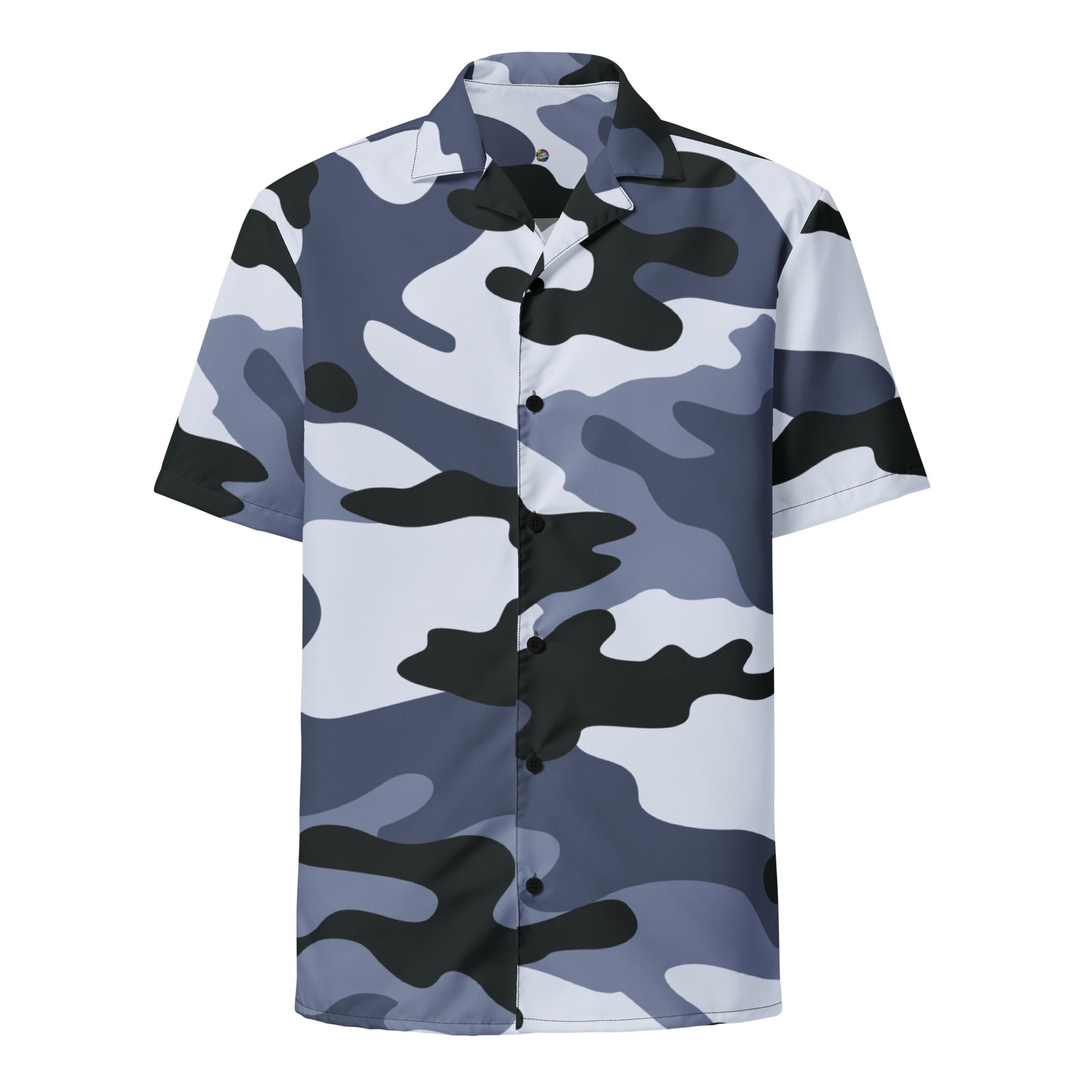 Camo Button Up Shirt | OVERSIZED FIT | Light Blue Camouflage Camo Colors