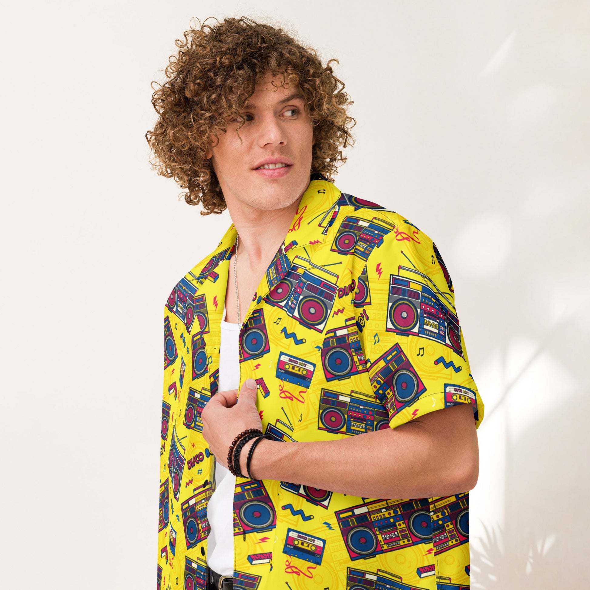 Unisex Button Shirt | 80's Disco Tapes | Pop Art Series | Camo Colors