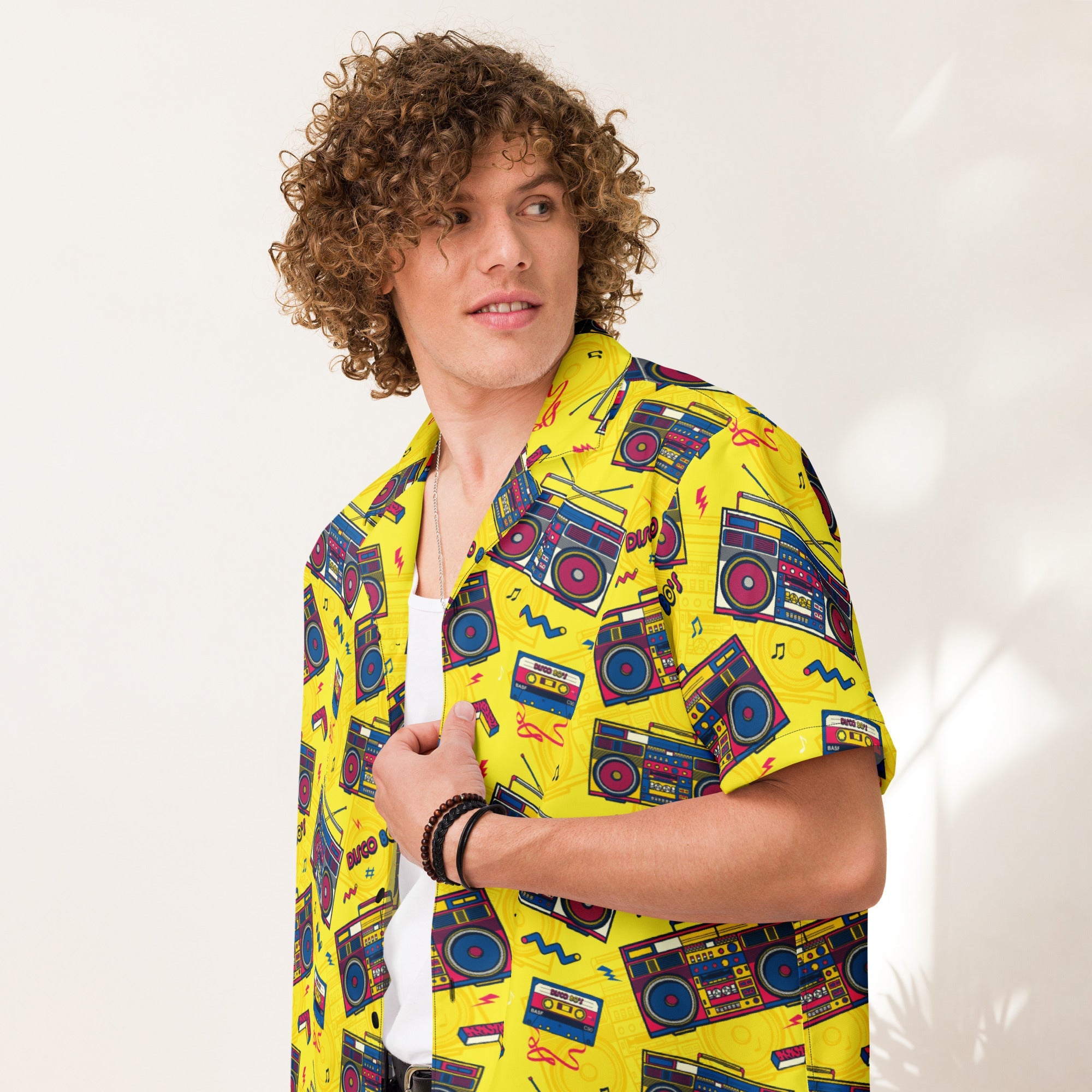 Unisex Button Shirt | 80's Disco Tapes | Pop Art Series | Camo Colors