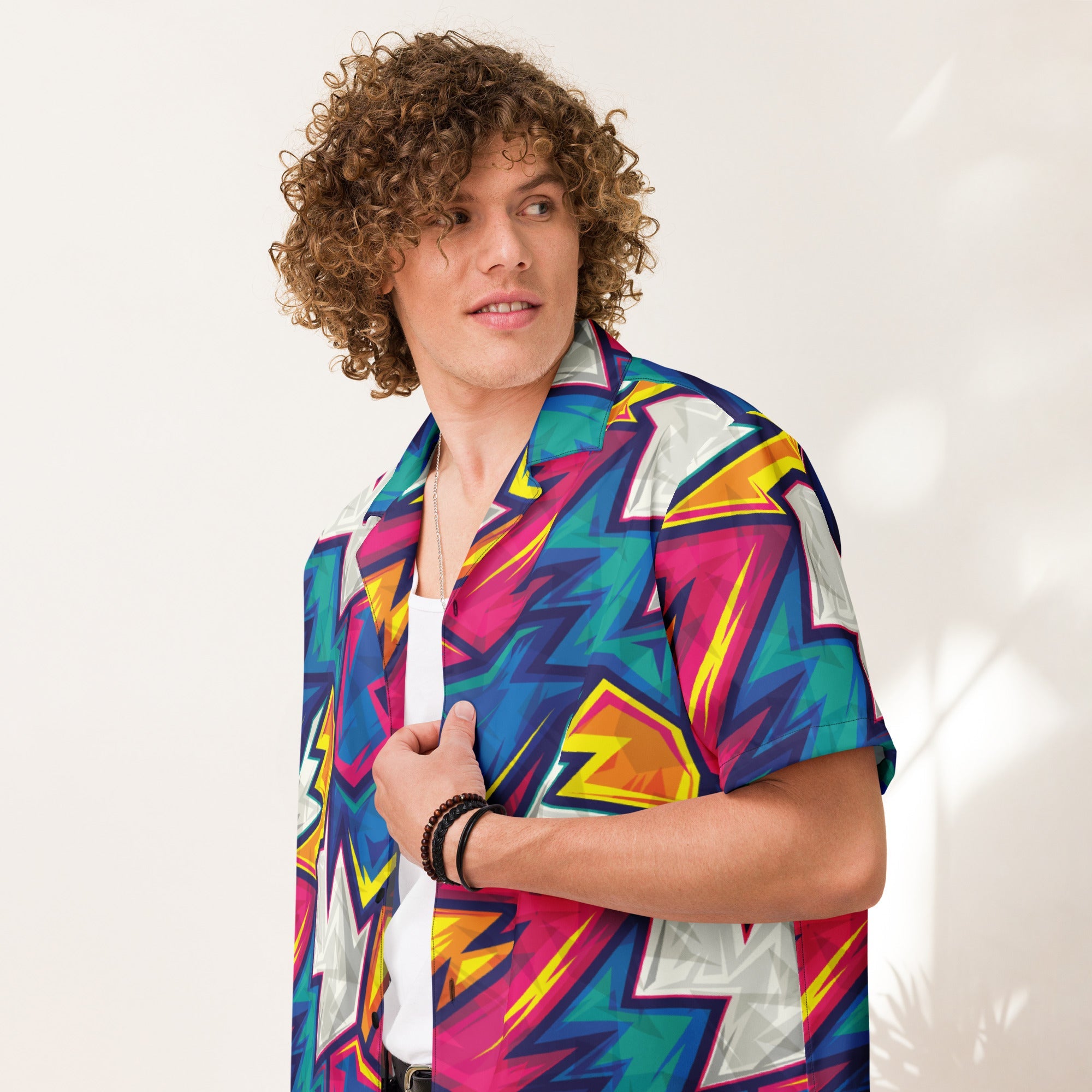 Unisex Button Shirt | Colorful Abstract | Pop Art Series | Camo Colors