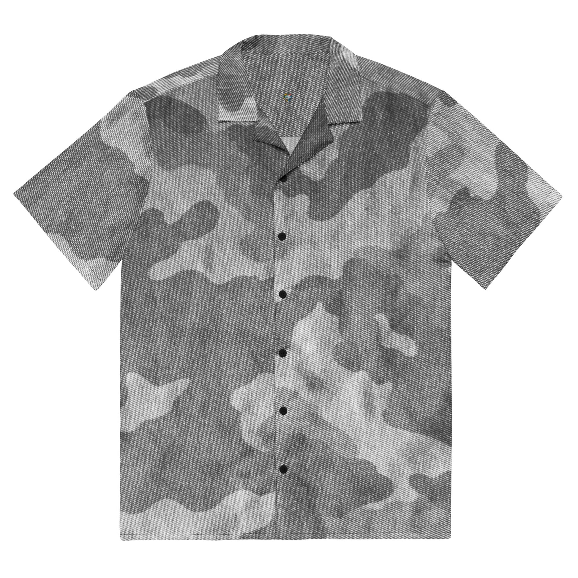 Monochrome Camo Button-Up Shirt | Cloth Pattern | Camo Colors