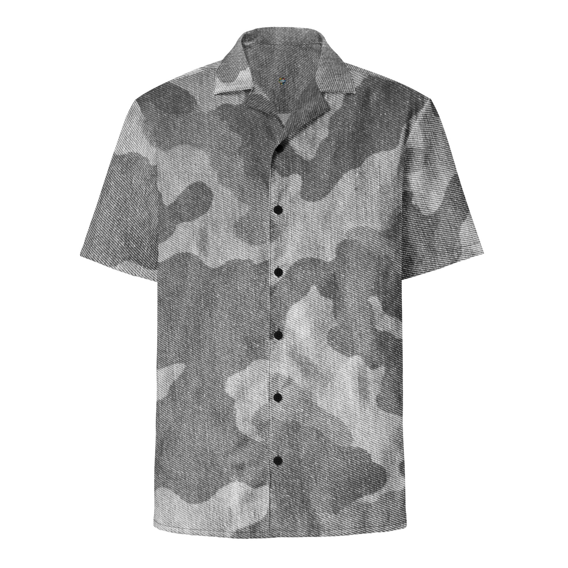 Monochrome Camo Button-Up Shirt | Cloth Pattern | Camo Colors