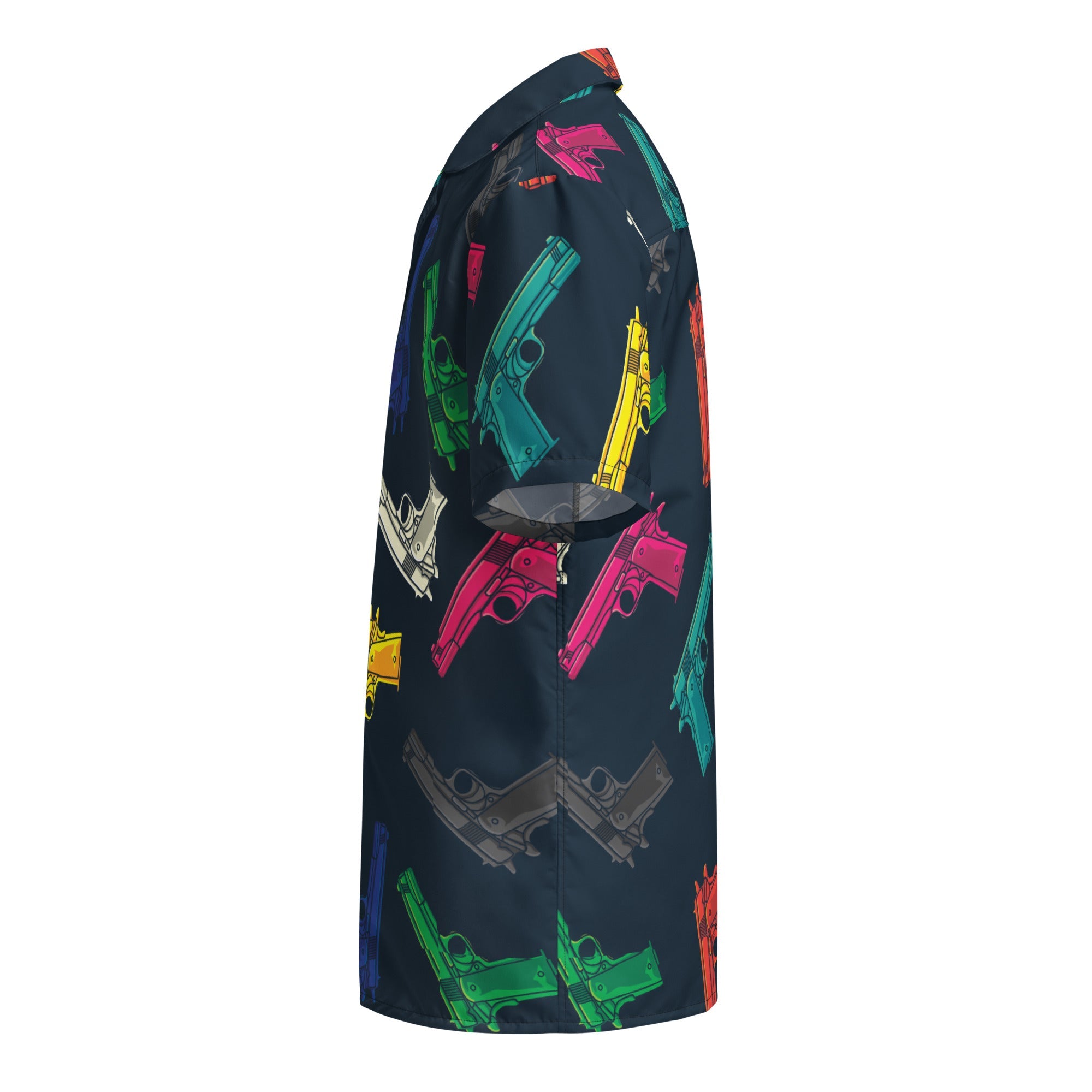 Unisex Button Shirt | Pop Guns in Black | Pop Art Series | Camo Colors