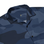 Camo Button Up Shirt | OVERSIZED FIT | Deep Blue Camouflage Camo Colors