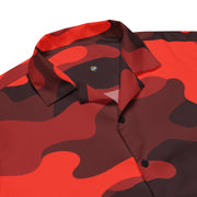 Button Up Shirt | OVERSIZED FIT | Scarlet Red & Black Camo Camo Colors