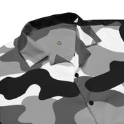 Button Up Shirt | OVERSIZED FIT | Black, White & Gray Camo Camo Colors